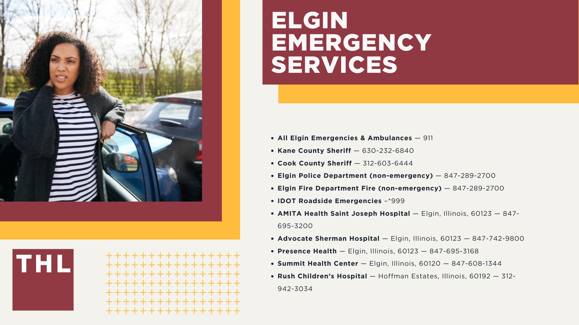 Elgin Car Accident Lawyer; Why Hire an Elgin Car Accident Lawyer; Elgin, IL Car Accident Statistics; What are Common Causes of Car Accidents; What are Common Causes of Car Accidents; Illinois Seat Belt Laws; How Can Elgin, IL Drivers Prevent Car Accidents;   What Should You Do if You’re in a Car Accident in Elgin, IL; Elgin Emergency Services