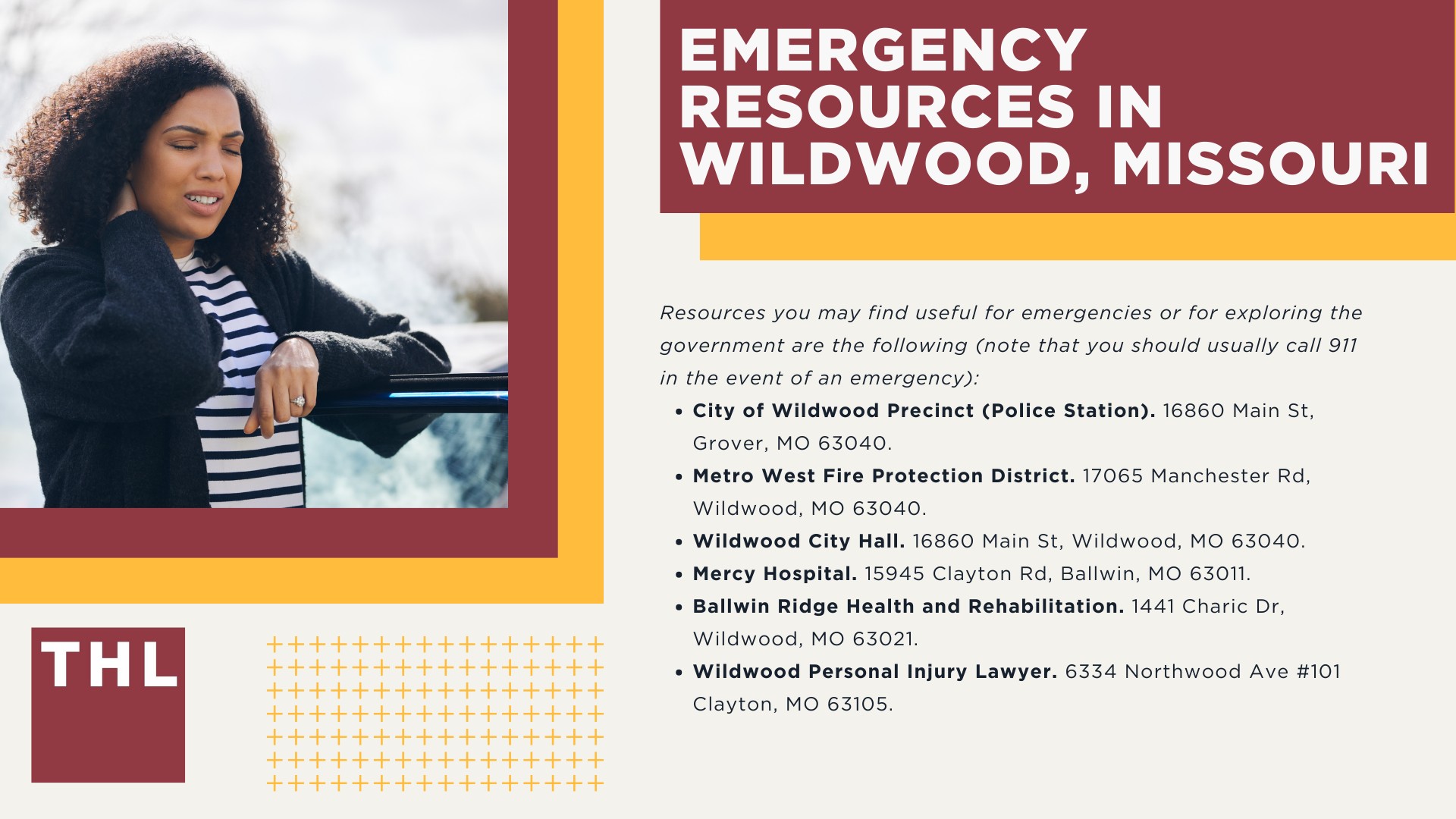 Wildwood Injury Lawyer; Wildwood, MO Personal Injury Lawsuits and Compensation; Emergency Resources in Wildwood, Missouri