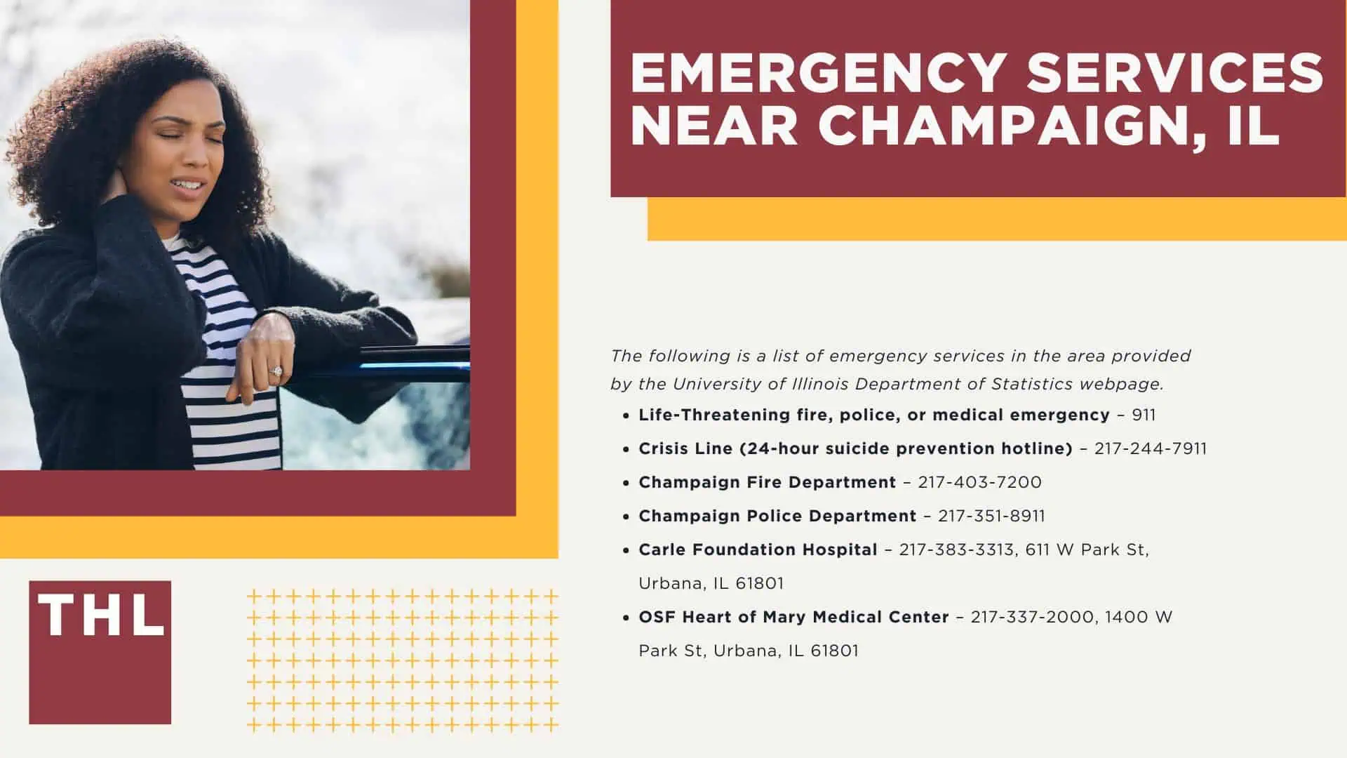 Champaign Car Accident Lawyer; Champaign, IL Car Accidents; Champaign, IL Car Accident Statistics;Common Causes of Car Accidents in Champaign, IL; What Are Some Common Car Accidents Injuries in Champaign, IL; Tips for Decreasing the Likeliness of Car Accidents; Emergency Services Near Champaign, IL