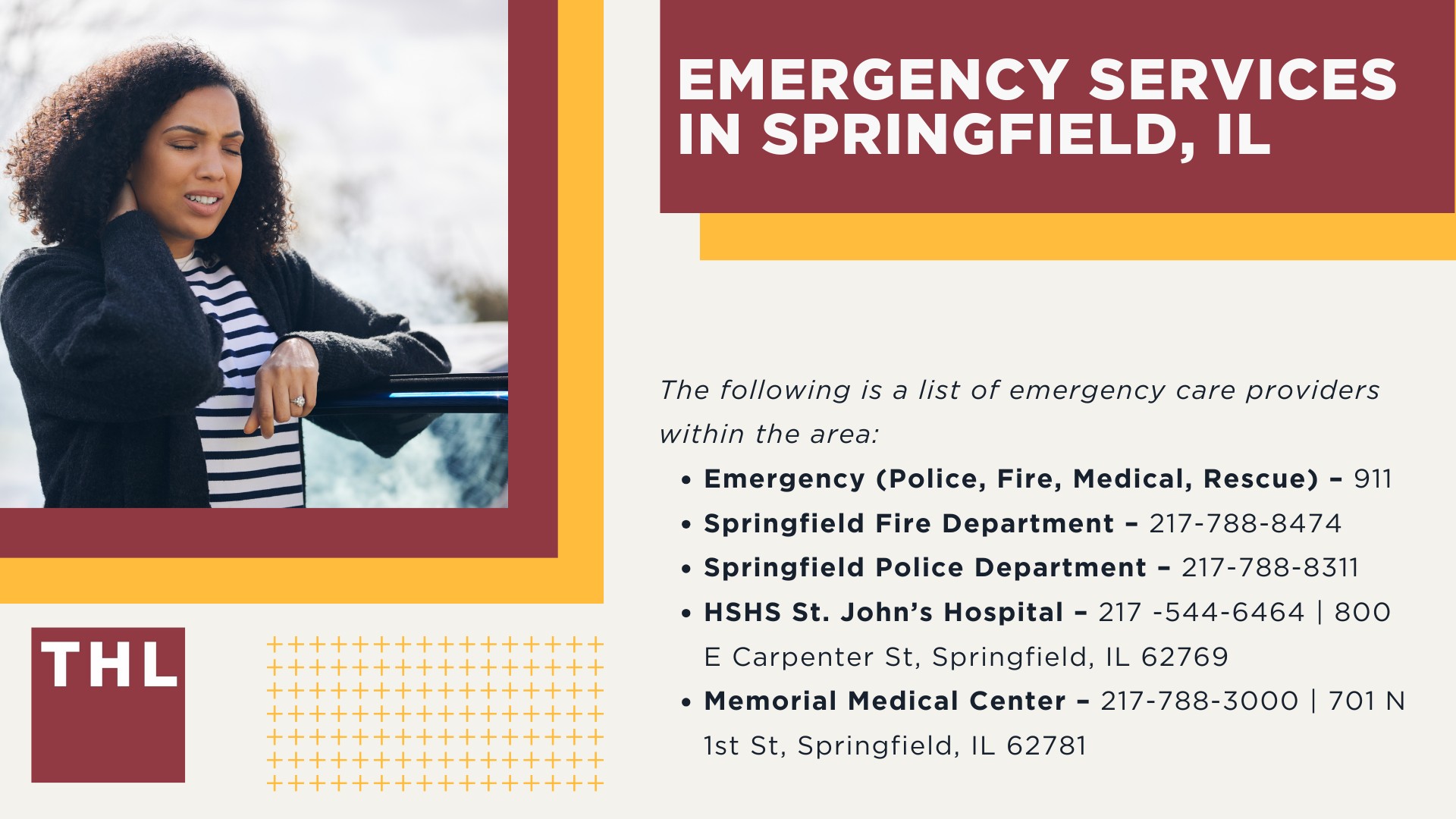 Springfield Injury Lawyer;  Springfield Personal Injury Lawyer; Emergency Services in Springfield, IL