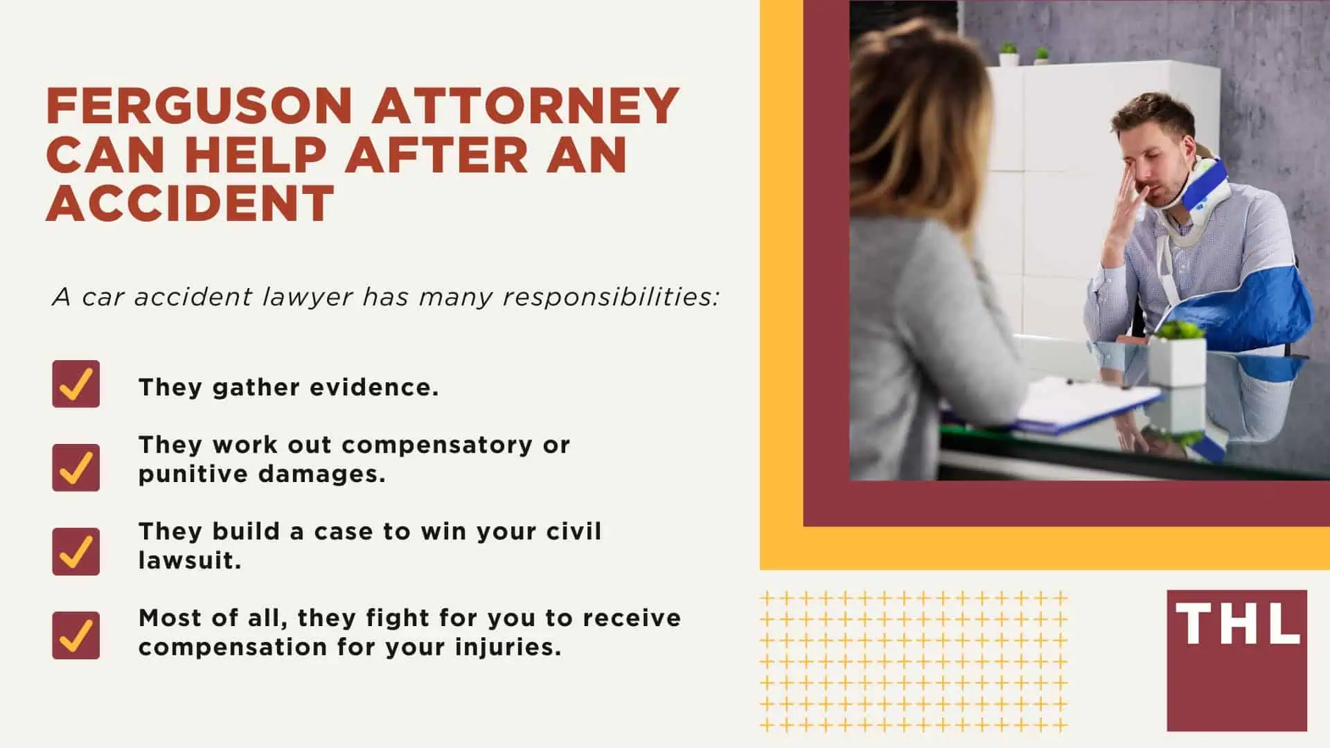 Ferguson Car Accident Lawyer; Ferguson, MO Car Accident Statistics; What To Do In A Car Accident; How Do I Prevent An Accident in Ferguson, Missouri; Ferguson Attorney Can Help After An Accident