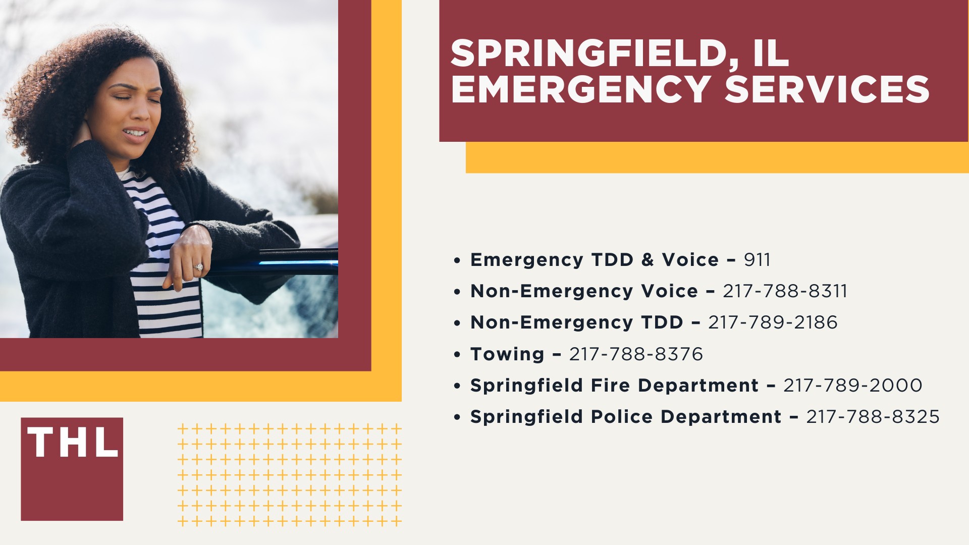 The #1 Springfield Car Accident Lawyer; Springfield Car Accident Statistics; Common Causes of Car Accidents in Springfield, IL; What are Some Common Springfield Car Accident Injuries; What You Should Do if You Are in a Car Accident in Springfield, IL; Springfield, IL Emergency Services