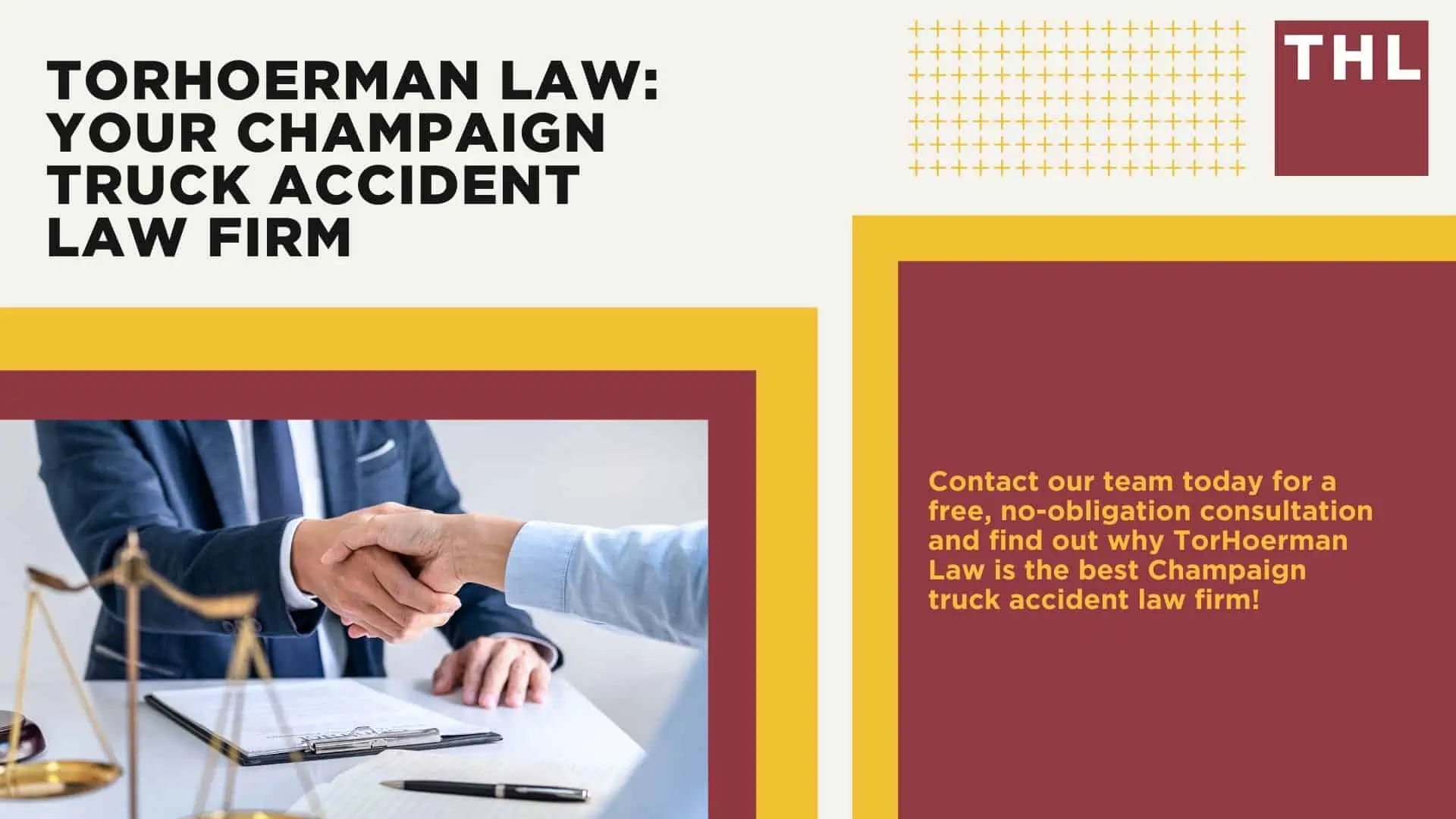 Champaign Truck Accident Lawyer; Champaign, IL Truck Accident Statistics; Common Champaign, IL Truck Accident Injuries; Do I Qualify for a Champaign Truck Accident Lawsuit; Why you should never admit liability in a champaign truck accident; Champaign Emergency Services; Hiring a Champaign Trucking Accident Lawyer; TORHOERMAN LAW Your champaign truck accident law firm