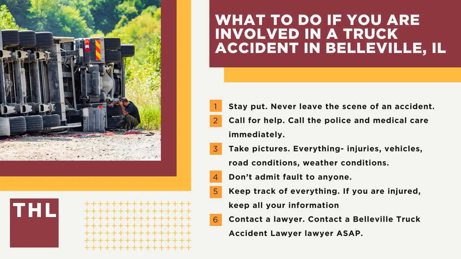 Belleville Truck Accident Lawyer; Belleville Truck Accident Lawyer_ Your Legal Guide to Belleville, Illinois; Places to see in Belleville; What's There To Do in Belleville, IL; What Does A Belleville Truck Accident Lawyer Do; Dangerous Roads in Belleville, Illinois; 5 Most Common Causes of Truck Accidents in Belleville, IL; What To Do If You Are Involved In A Truck Accident in Belleville, IL