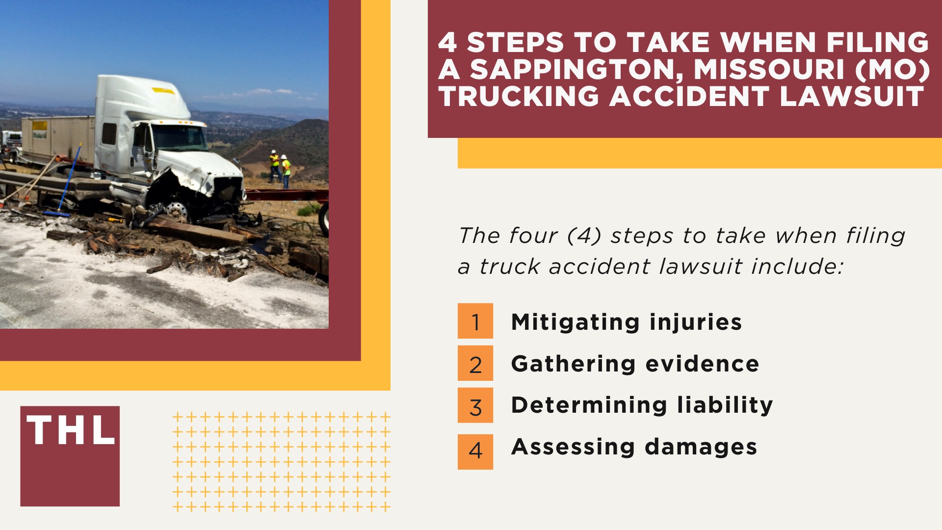 The #1 Sappington Truck Accident Lawyer; Sappington Truck Accident Lawyer; 6 Questions to Ask When Hiring a Sappington Truck Accident Lawyer; Commercial Truck Accidents in Sappington, Missouri (MO); Truck Accident Facts & Statistics; Sappington Commercial Trucking Rules & Safety Regulations for Truck Drivers; The 8 Most Common Causes of Truck Accidents in Sappington, Missouri (MO); 4 Steps to Take When Filing a Sappington, Missouri (MO) Trucking Accident Lawsuit