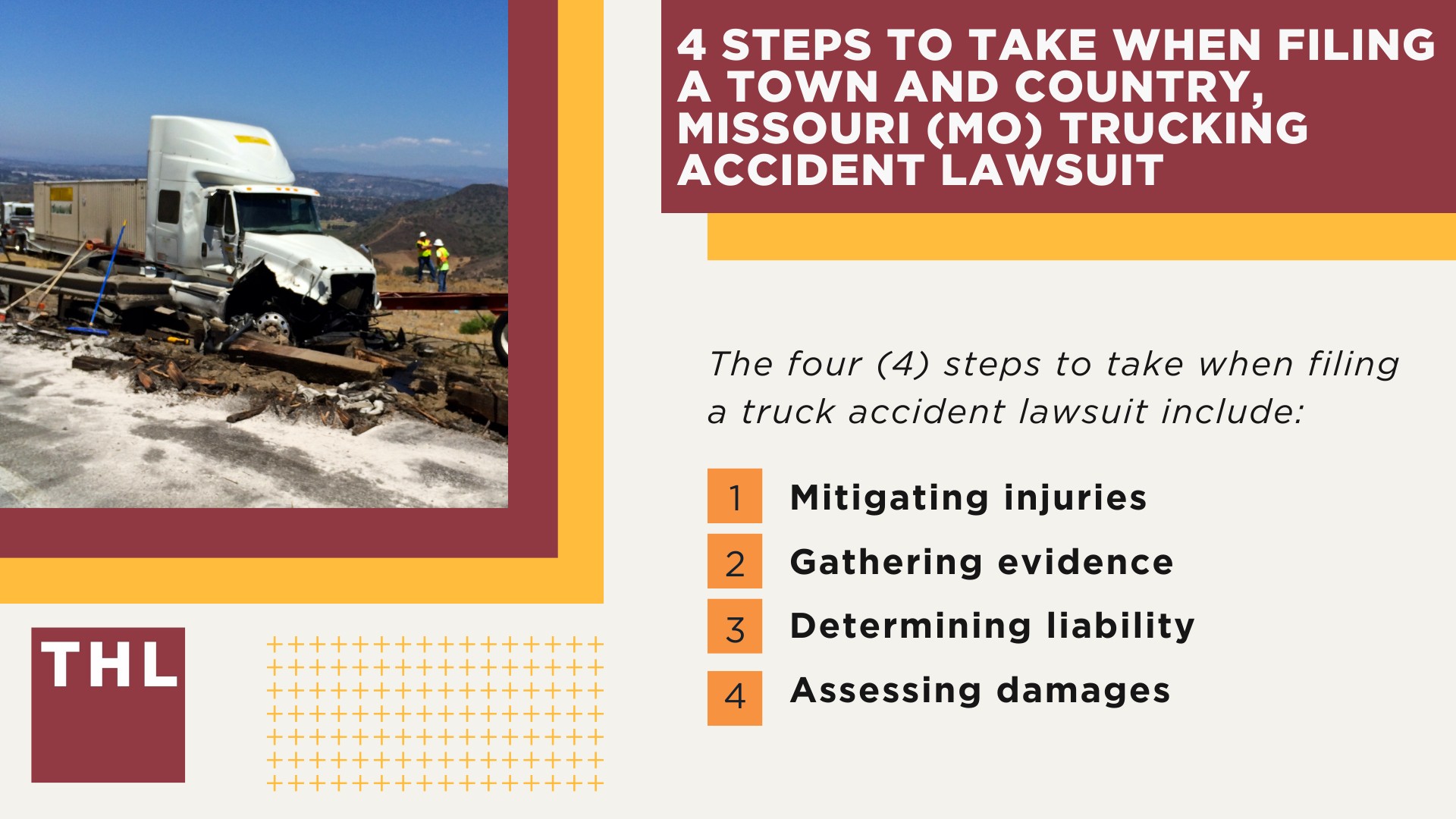 The #1 Town and Country Truck Accident Lawyer; Town and Country Truck Accident Lawyer; 6 Questions to Ask When Hiring a Town and Country Truck Accident Lawyer; Commercial Truck Accidents in Town and Country, MISSOURI (MO); Truck Accident Facts & Statistics; Town and Country Commercial Trucking Rules & Safety Regulations for Truck Drivers; The 8 Most Common Causes of Truck Accidents in Town and Country, MISSOURI (MO); 4 Steps to Take When Filing a Town and Country, Missouri (MO) Trucking Accident Lawsuit