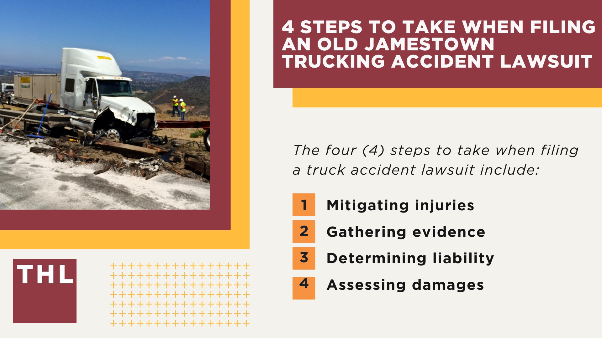 The #1 Old Jamestown Truck Accident Lawyer; Old Jamestown Truck Accident Lawyer; 6 Questions to Ask When Hiring a Old Jamestown Truck Accident Lawyer; Commercial Truck Accidents in Old Jamestown, Illinois (IL); Truck Accident Facts & Statistics; Old Jamestown Commercial Trucking Rules & Safety Regulations for Truck Drivers; The 8 Most Common Causes of Truck Accidents in Old Jamestown (MO); 4 Steps to Take When Filing an Old Jamestown Trucking Accident Lawsuit