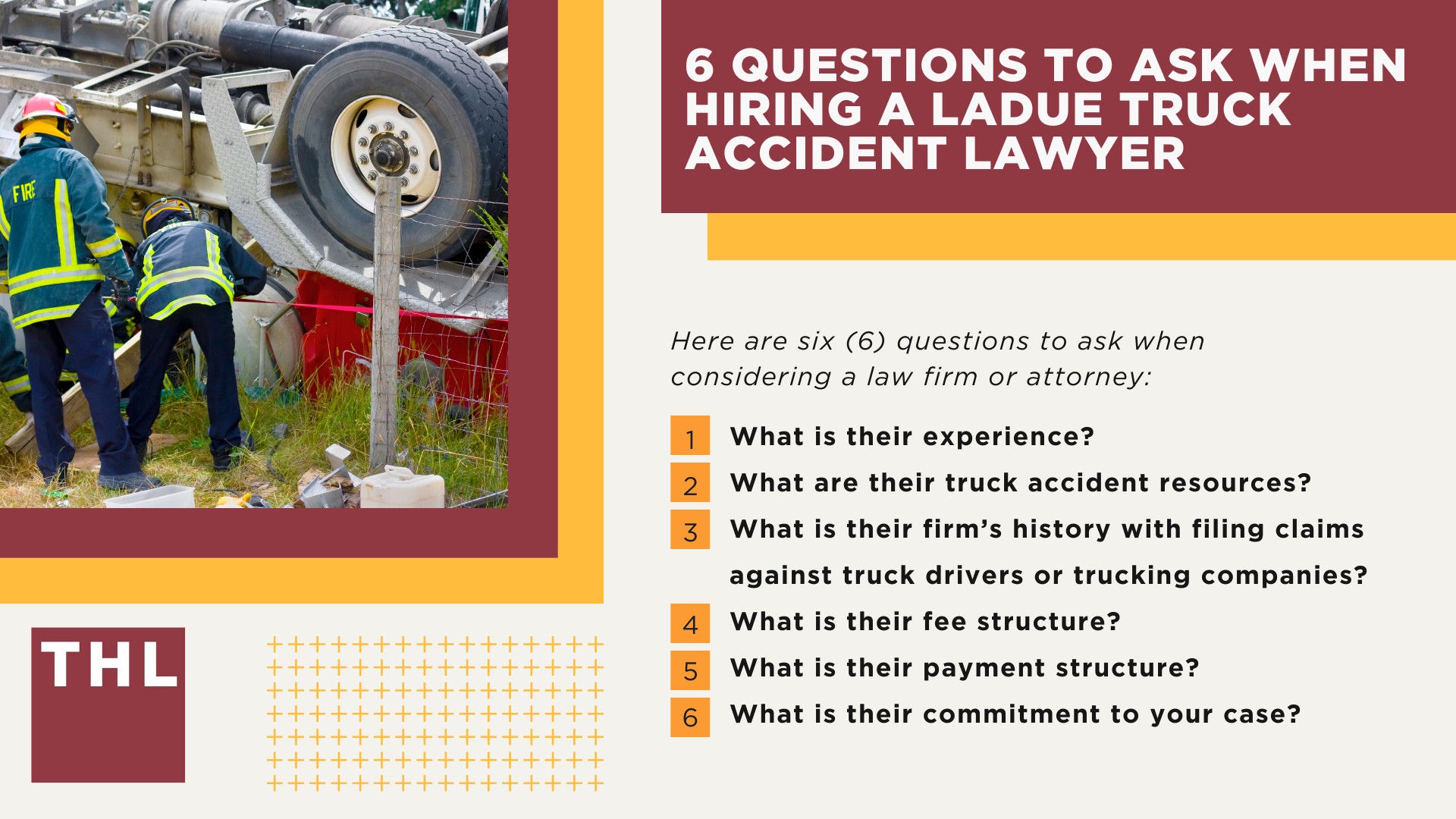 The #1 Ladue Truck Accident Lawyer; Ladue Truck Accident Lawyer; 6 Questions to Ask When Hiring a Ladue Truck Accident Lawyer