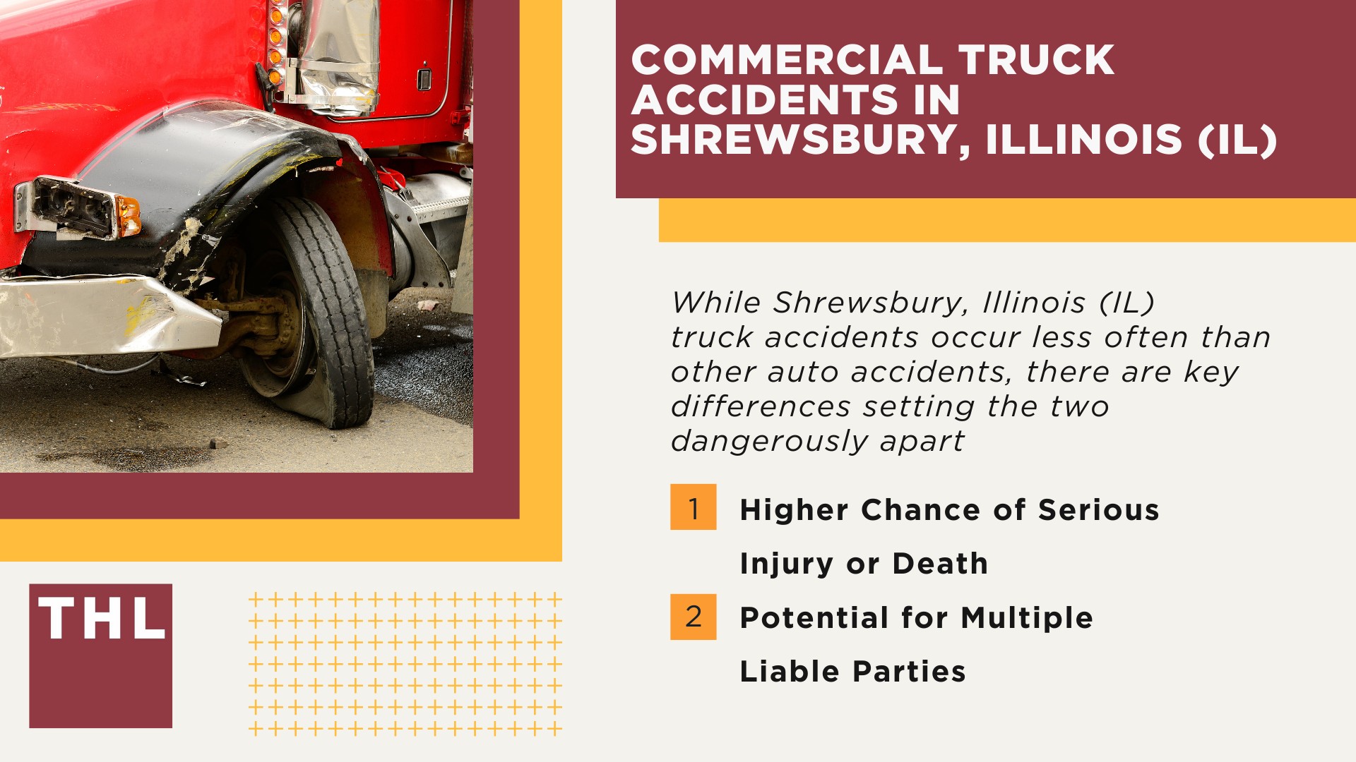 The #1 Shrewsbury Truck Accident Lawyer; Shrewsbury Truck Accident Lawyer; 6 Questions to Ask When Hiring a Shrewsbury Truck Accident Lawyer; Commercial Truck Accidents in Shrewsbury, Illinois (IL)