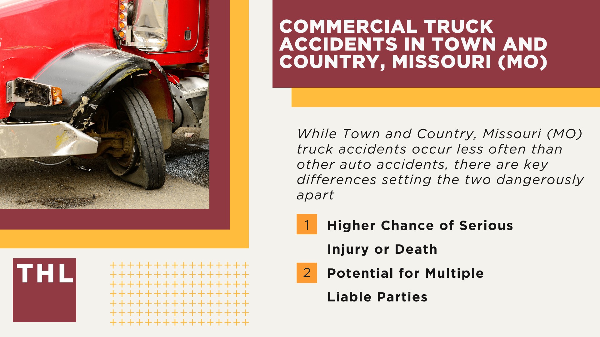 The #1 Town and Country Truck Accident Lawyer; Town and Country Truck Accident Lawyer; 6 Questions to Ask When Hiring a Town and Country Truck Accident Lawyer; Commercial Truck Accidents in Town and Country, MISSOURI (MO)