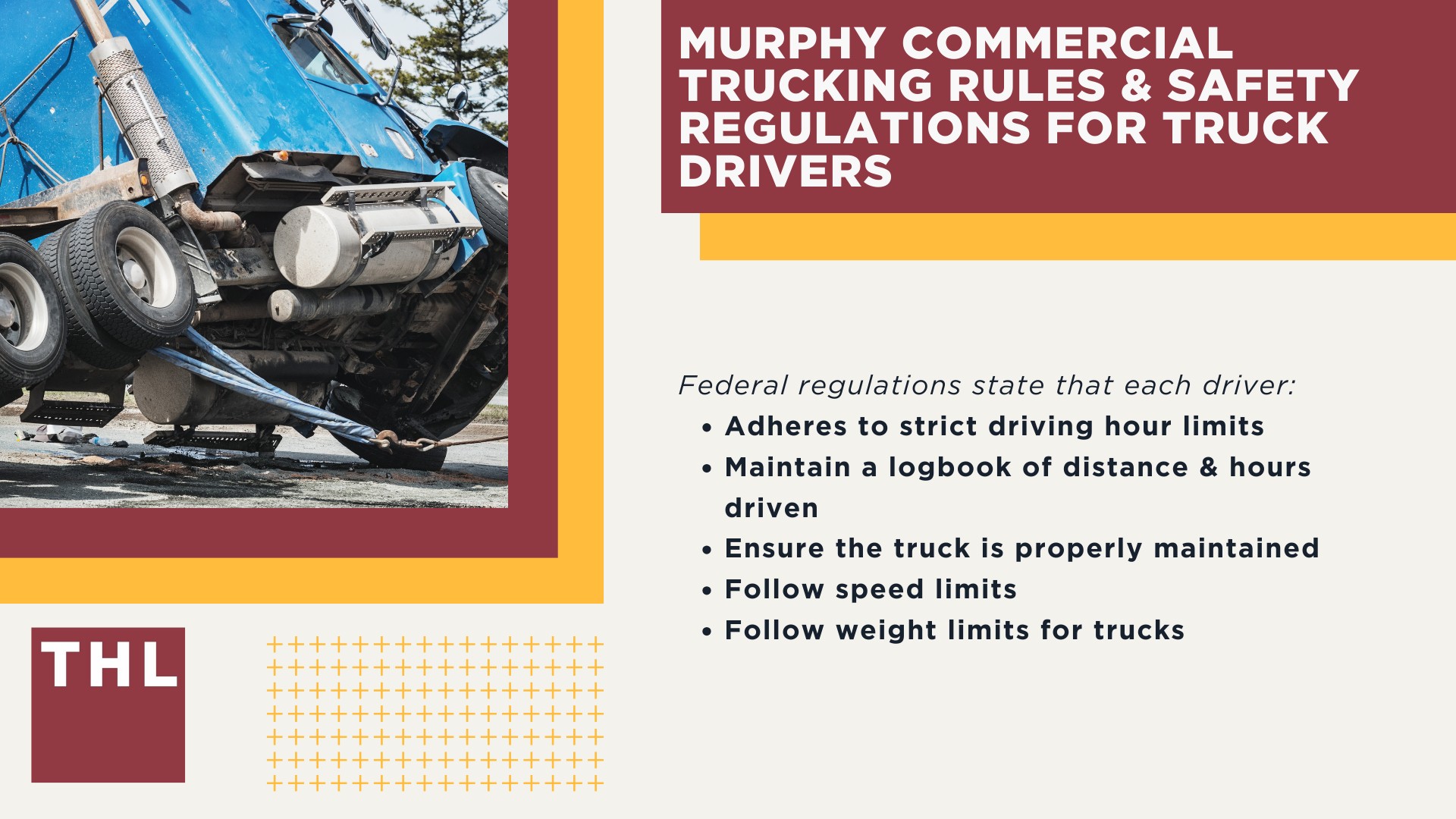 The #1 Murphy Truck Accident Lawyer; Murphy Truck Accident Lawyer;6 Questions to  Ask When Hiring a Murphy Truck Accident Lawyer; 6 Questions to Ask When Hiring a Murphy Truck Accident Lawyer; Commercial Truck Accidents in Murphy, Missouri (MO); Truck Accident Facts & Statistics; Murphy Commercial Trucking Rules & Safety Regulations for Truck Drivers