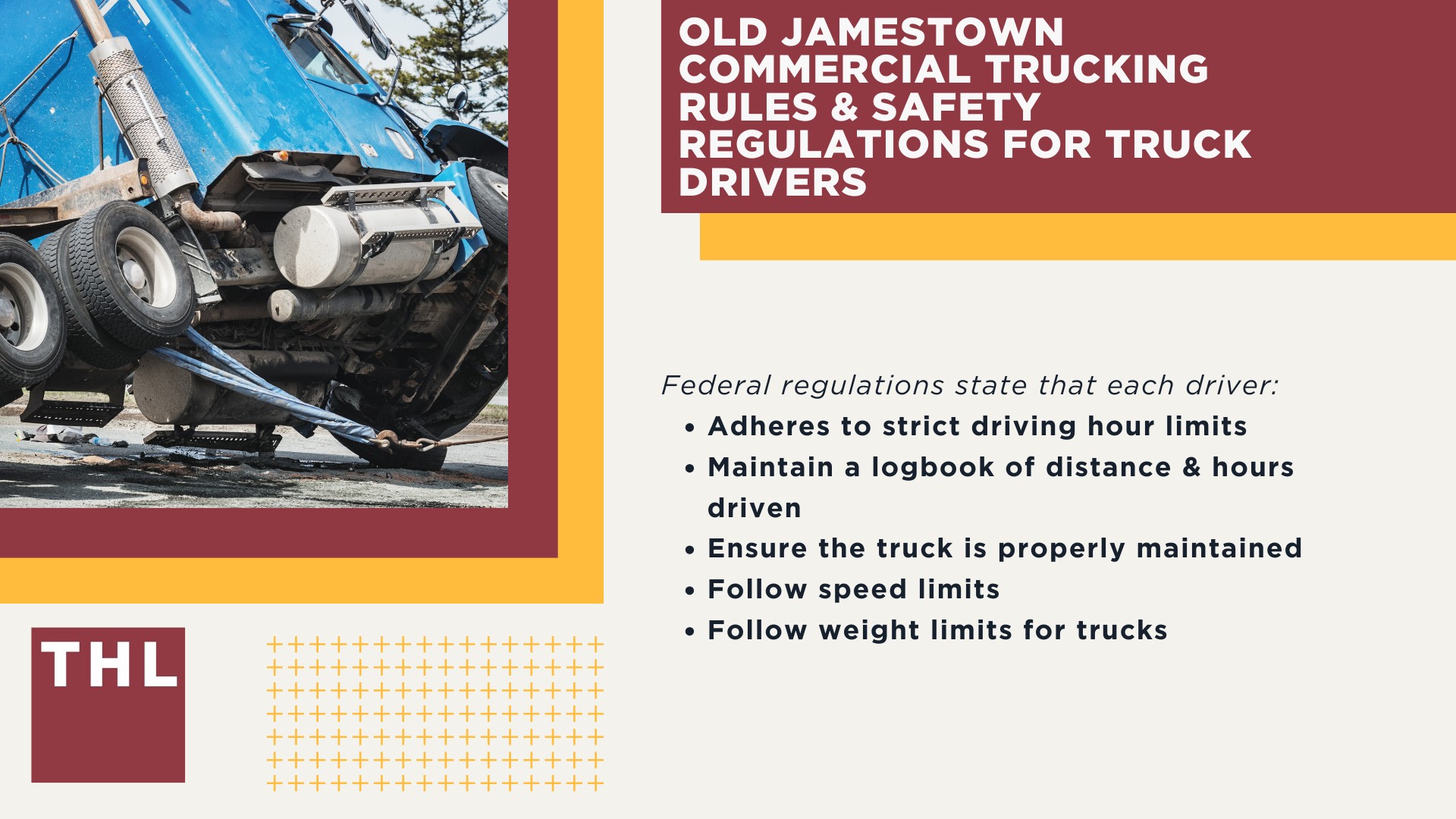 The #1 Old Jamestown Truck Accident Lawyer; Old Jamestown Truck Accident Lawyer; 6 Questions to Ask When Hiring a Old Jamestown Truck Accident Lawyer; Commercial Truck Accidents in Old Jamestown, Illinois (IL); Truck Accident Facts & Statistics; Old Jamestown Commercial Trucking Rules & Safety Regulations for Truck Drivers