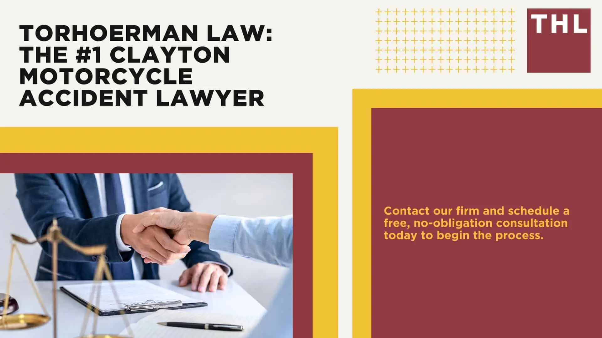 The #1 Clayton Motorcycle Accident Lawyer; Clayton Motorcycle Accident Statistics; Clayton Motorcycle Laws; Missouri Motorcycle Helmet Laws; Common Causes of Motorcycle Accidents in Clayton, Missouri; What Is An At-Fault State; Common Motorcycle Injuries; Benefits Of Motorcycle Injury Lawyer; How Long Do I Have To File A Lawsuit; Determine Fault In A Motorcycle Accident; How much is my accident worth; TORHOERMAN LAW The #1 Clayton Motorcycle Accident Lawyer