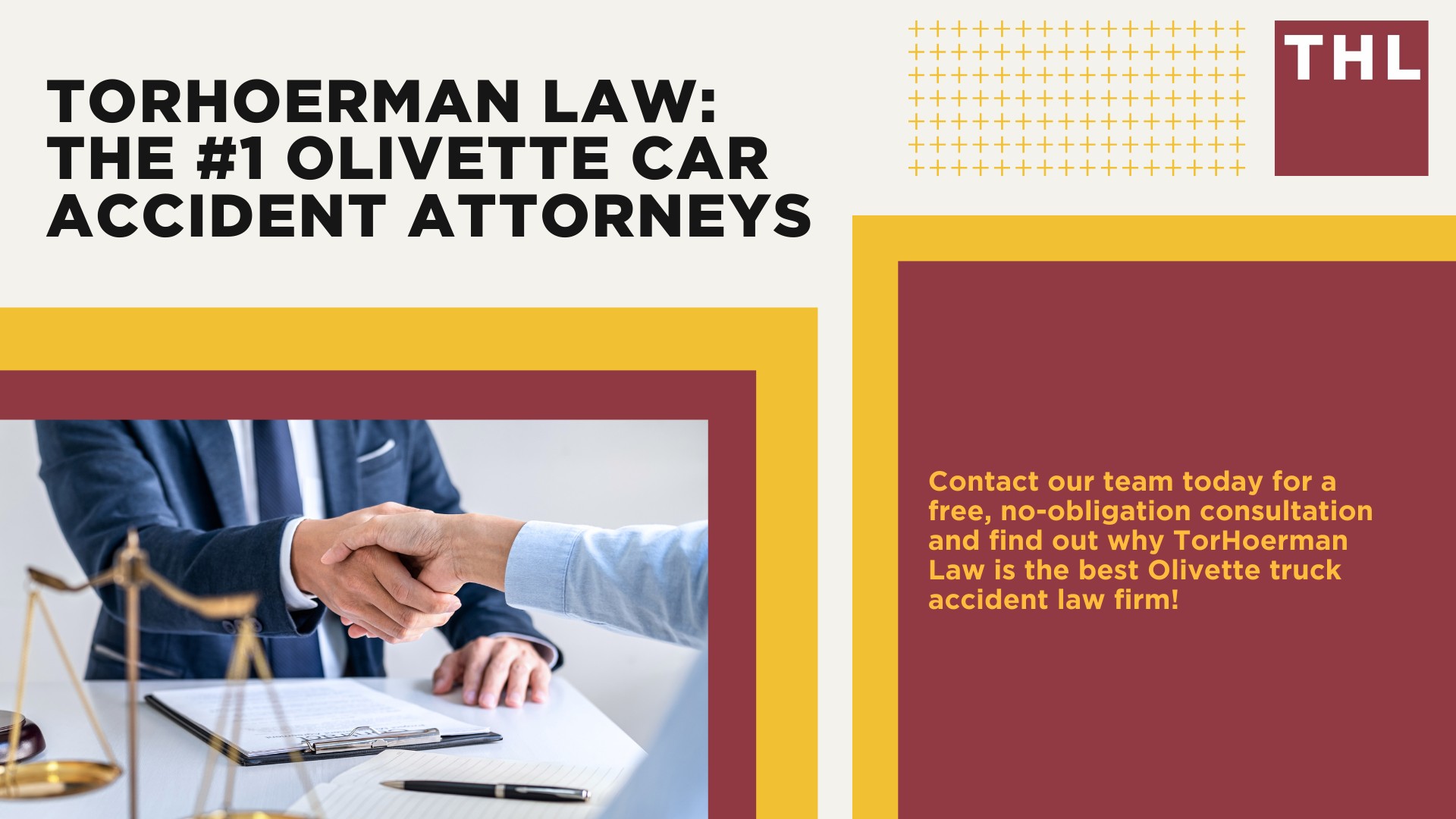 The #1 Olivette Truck Accident Lawyer; Olivette Truck Accident Lawyer; 6 Questions to Ask When Hiring an OlivetteTruck Accident Lawyer; Commercial Truck Accidents in Olivette, Missouri (MO); Truck Accident Facts & Statistics; Olivette Commercial Trucking Rules & Safety Regulations for Truck Drivers; The 8 Most Common Causes of Truck Accidents in Olivette (MO); 4 Steps to Take When Filing an Olivette Trucking Accident Lawsuit; TORHOERMAN LAW The #1 Truck Accident Attorney Olivette Has to Offer!