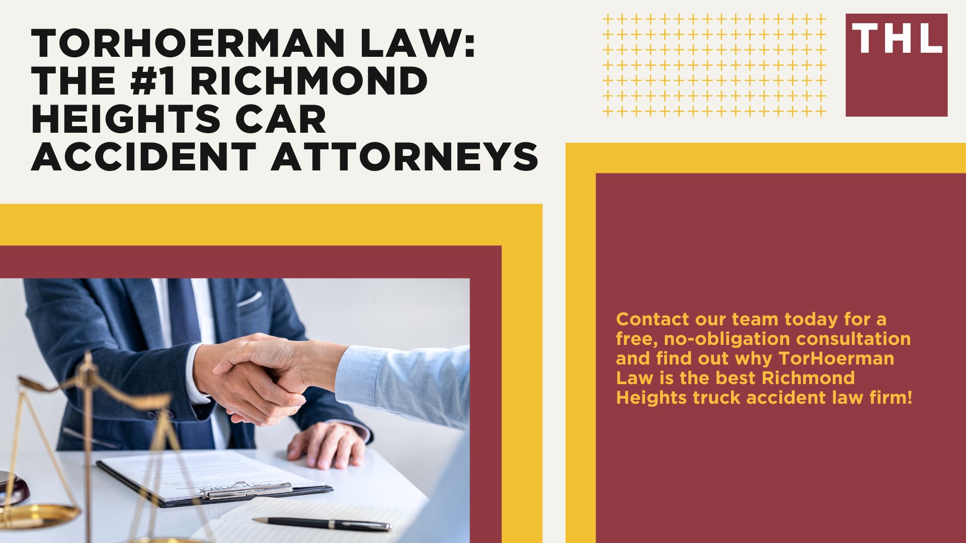 The #1 Richmond Heights Truck Accident Lawyer; Richmond Heights Truck Accident Lawyer; 6 Questions to Ask When Hiring a Richmond Heights Truck Accident Lawyer; Commercial Truck Accidents in Richmond Heights, Illinois (IL); Truck Accident Facts & Statistics; Richmond Heights Commercial Trucking Rules & Safety Regulations for Truck Drivers; The 8 Most Common Causes of Truck Accidents in Richmond Heights, Missouri (MO); 4 Steps to Take When Filing a Richmond Heights, Missouri (MO) Trucking Accident Lawsuit; TORHOERMAN LAW The #1 Truck Accident Attorney Richmond Heights Has to Offer!