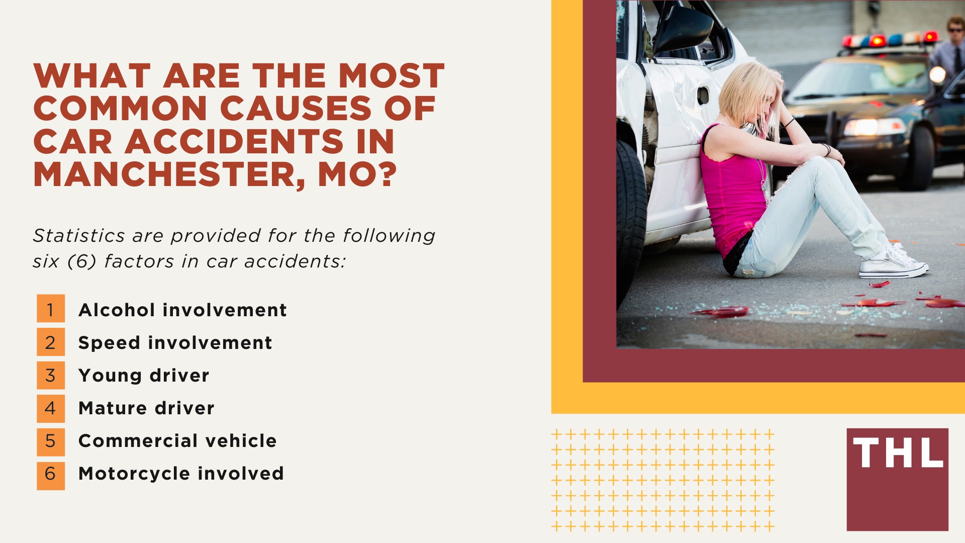 The #1 Manchester Car Accident Lawyer; Involved in a Car Accident in Manchester, MO; Manchester Car Accident Statistics; What to Do After a Car Accident in Manchester; What Are the Most Common Causes of Car Accidents in Manchester, MO; What Are the Most Common Causes of Car Accidents in Manchester, MO