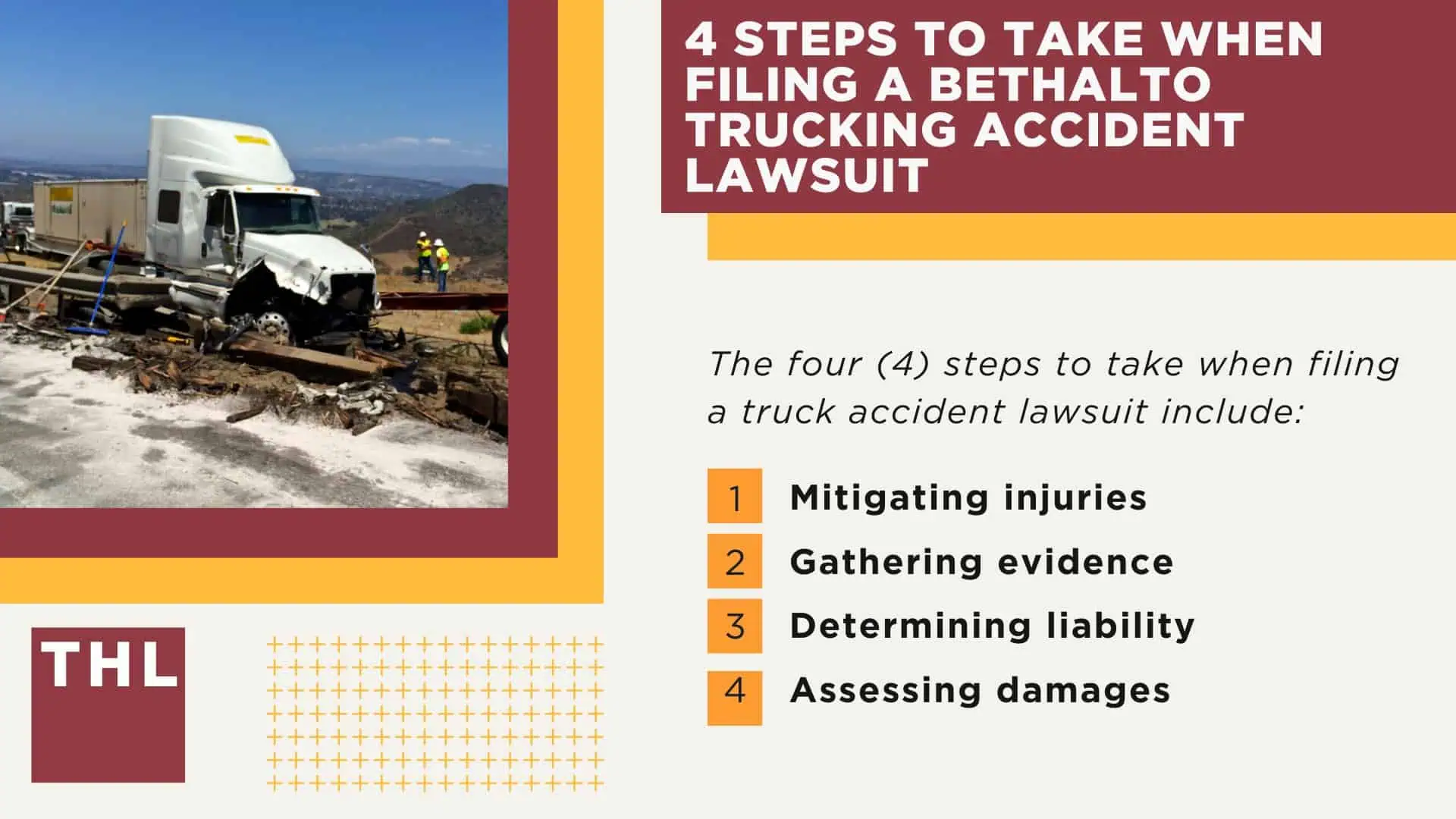 The #1 Bethalto Truck Accident Lawyer; Bethalto Truck Accident Lawyer; 6 Questions to Ask When Hiring a Bethalto Truck Accident Lawyer; Commercial Truck Accidents in Bethalto; Truck Accident Facts & Statistics; The 8 Most Common Causes of Truck Accidents in Bethalto; 4 Steps to Take When Filing a Bethalto Trucking Accident Lawsuit