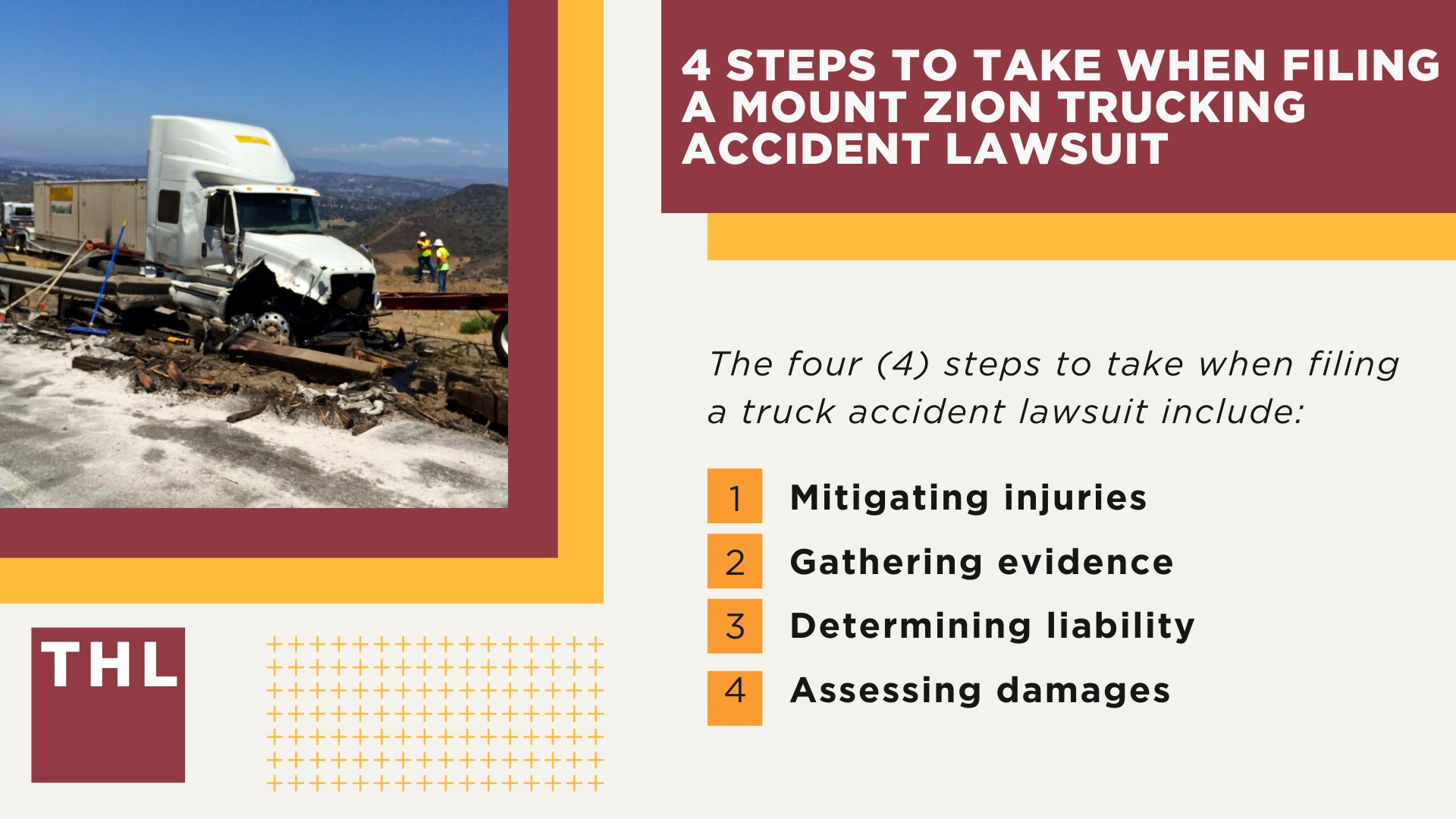 The #1 Mount Zion Truck Accident Lawyer; Mount Zion Truck Accident Lawyer; 6 Questions to Ask When Hiring a Mount Zion Truck Accident Lawyer; Commercial Truck Accidents in Mount Zion, Illinois (IL); Truck Accident Facts & Statistics; Mount Zion Commercial Trucking Rules & Safety Regulations for Truck Drivers; The 8 Most Common Causes of Truck Accidents in Mount Zion (IL); 4 Steps to Take When Filing a Mount Zion Trucking Accident Lawsuit