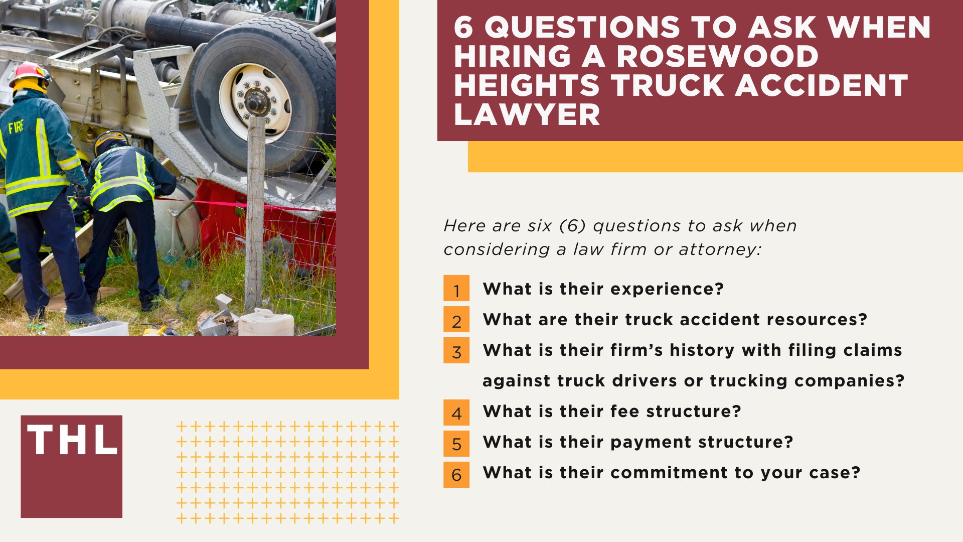 The #1 Rosewood Heights Truck Accident Lawyer; Rosewood Heights Truck Accident Lawyer;  6 Questions to Ask When Hiring a Rosewood Heights Truck Accident Lawyer