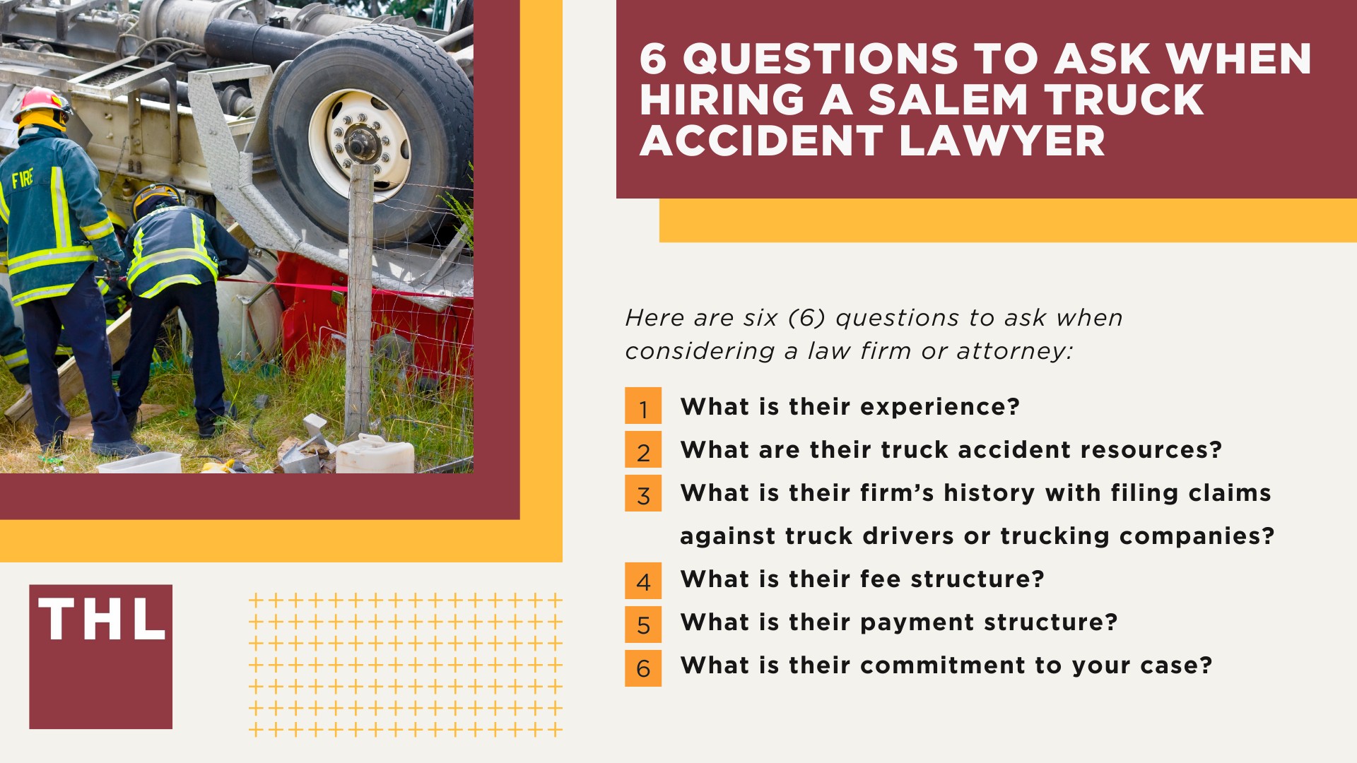 The #1 Salem Truck Accident Lawyer; Salem Truck Accident Lawyer; 6 Questions to Ask When Hiring a Salem Truck Accident Lawyer