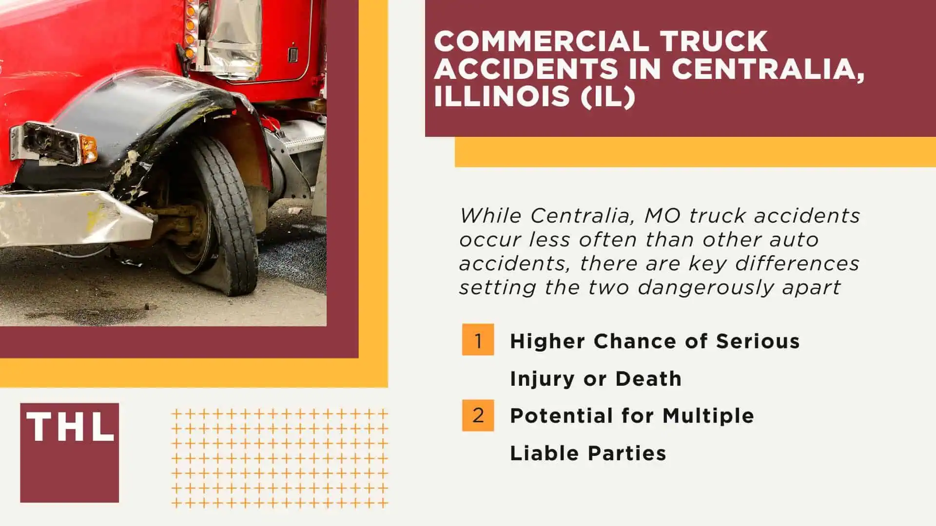 The #1 Centralia Truck Accident Lawyer; Centralia Truck Accident Lawyer; 6 Questions to Ask When Hiring a Centralia Truck Accident Lawyer; Commercial Truck Accidents in Centralia, Illinois (IL)