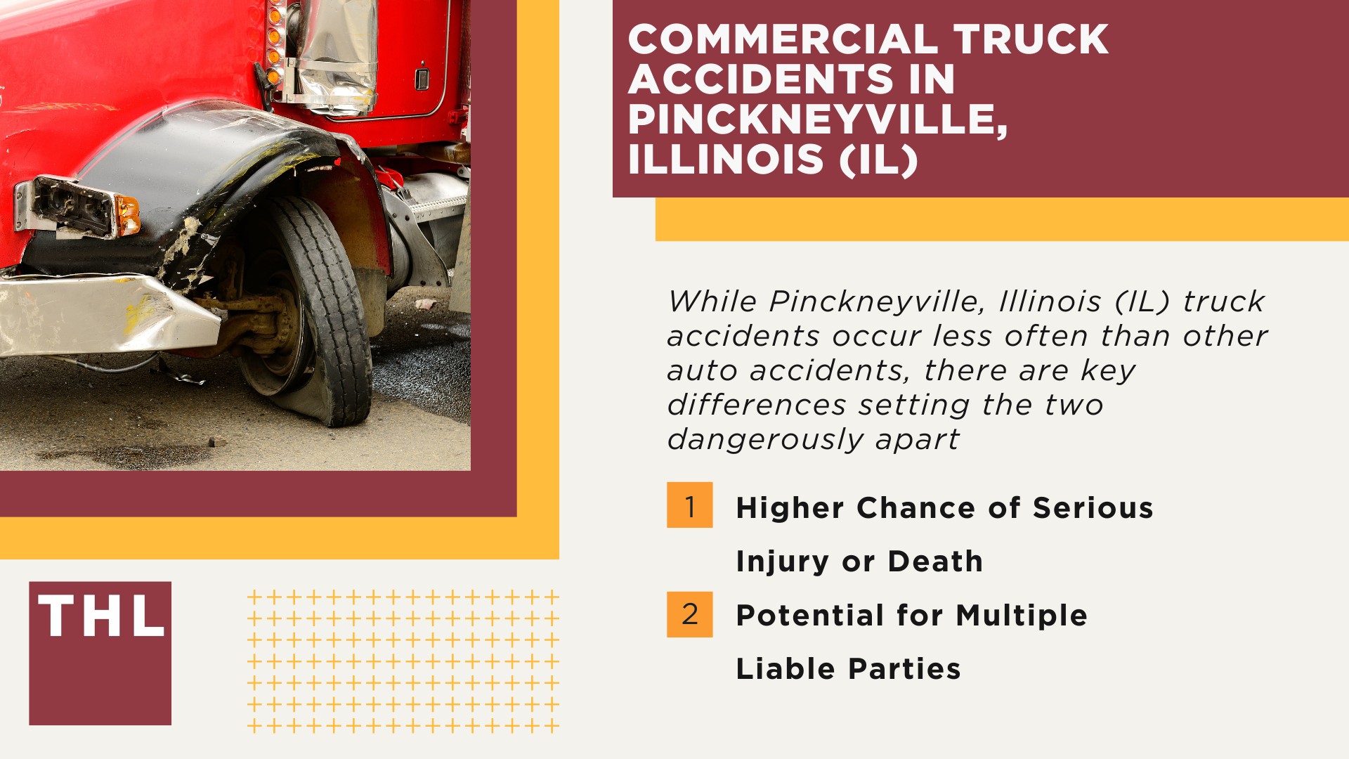 The #1 Pickneyville Personal Injury Lawyer; What Are the Benefits of Hiring a Personal Injury Lawyer in Pickneyville; What Are the Steps for Filing a Pickneyville Personal Injury Lawsuit; What Types of Personal Injury Cases Do You Accept; TORHOERMAN LAW The #1 Pickneyville Personal Injury Law Firm; The #1 Pinckneyville Truck Accident Lawyer; Pinckneyville Truck Accident Lawyer; 6 Questions to Ask When Hiring a Pinckneyville Truck Accident Lawyer; Commercial Truck Accidents in Pinckneyville, Illinois (IL)