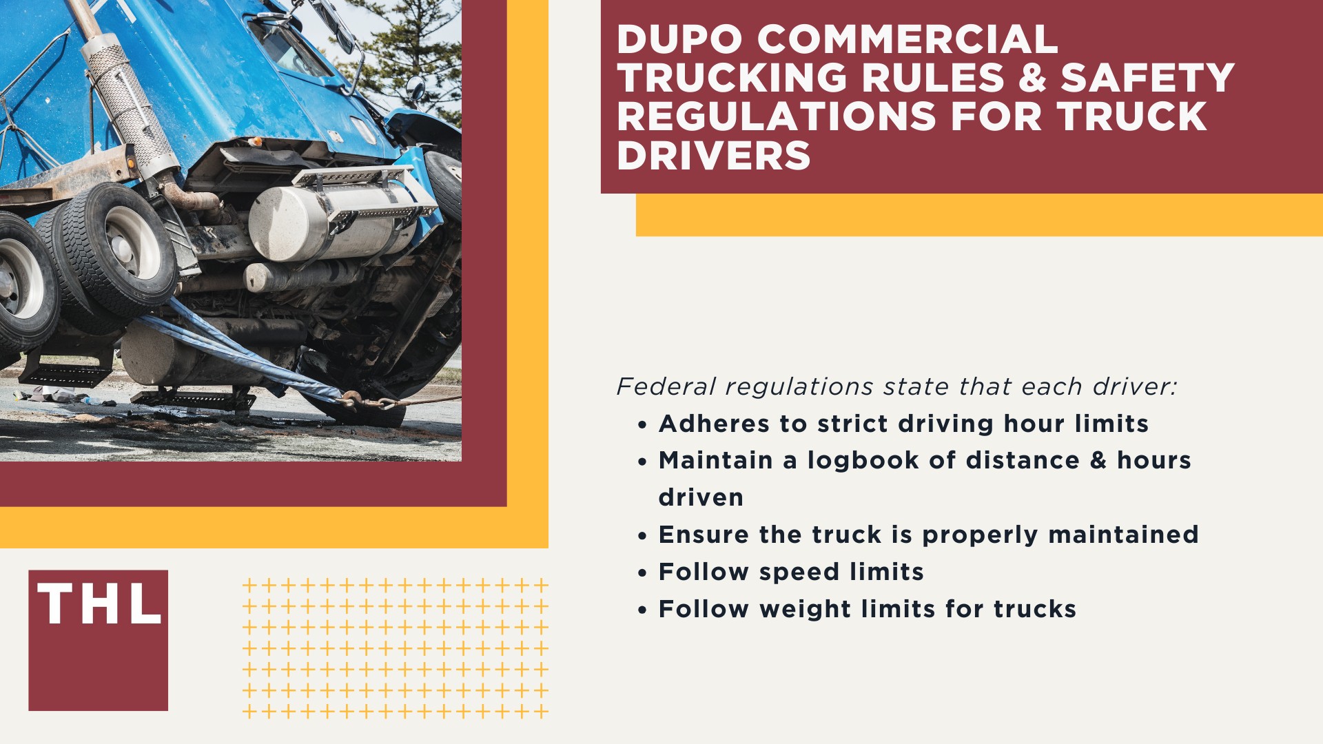 The #1 Dupo Truck Accident Lawyer; Dupo Truck Accident Lawyer; 6 Questions to Ask When Hiring a Dupo Truck Accident Lawyer; Commercial Truck Accidents in Dupo, Illinois (IL); Truck Accident Facts & Statistics; Dupo Commercial Trucking Rules & Safety Regulations for Truck Drivers