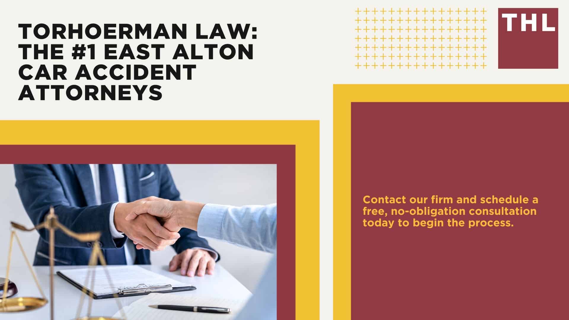 The #1 East Alton Car Accident Lawyer; Involved in a Car Accident in East Alton, IL; East Alton Car Accident Statistics; What to Do After a Car Accident in East Alton; What Are the Most Common Causes of Car Accidents in East Alton, IL; What Are the Most Common Car Accident Injuries in East Alton, Illinois (IL); Hiring aN East Alton Car Accident Attorney; TORHOERMAN LAW The #1 East Alton Car Accident Attorneys