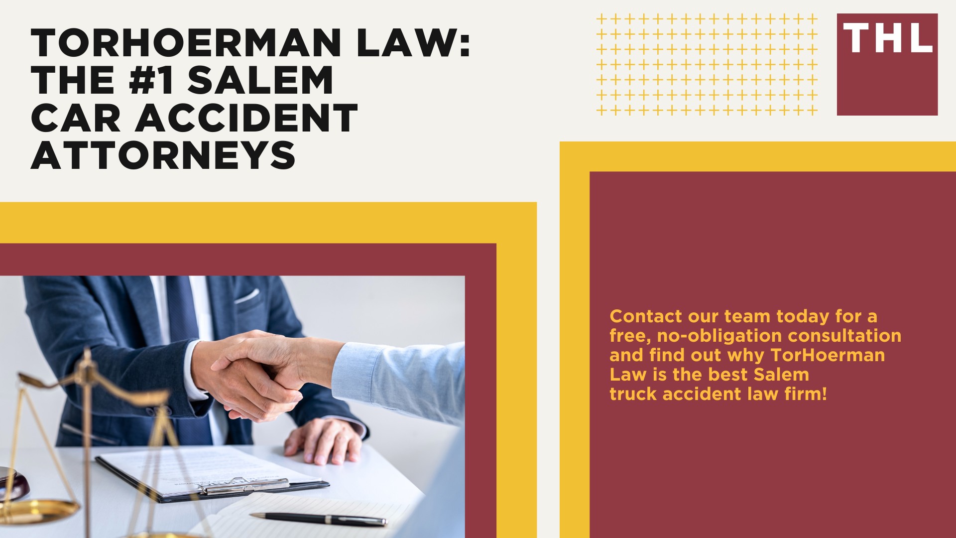 The #1 Salem Truck Accident Lawyer; Salem Truck Accident Lawyer; 6 Questions to Ask When Hiring a Salem Truck Accident Lawyer; Commercial Truck Accidents in Salem, Illinois (IL); Truck Accident Facts & Statistics; Salem Commercial Trucking Rules & Safety Regulations for Truck Drivers; The 8 Most Common Causes of Truck Accidents in Salem, Illinois (IL); 4 Steps to Take When Filing a Salem, Illinois (IL) Trucking Accident Lawsuit; TORHOERMAN LAW The #1 Truck Accident Attorney Salem Has to Offer!