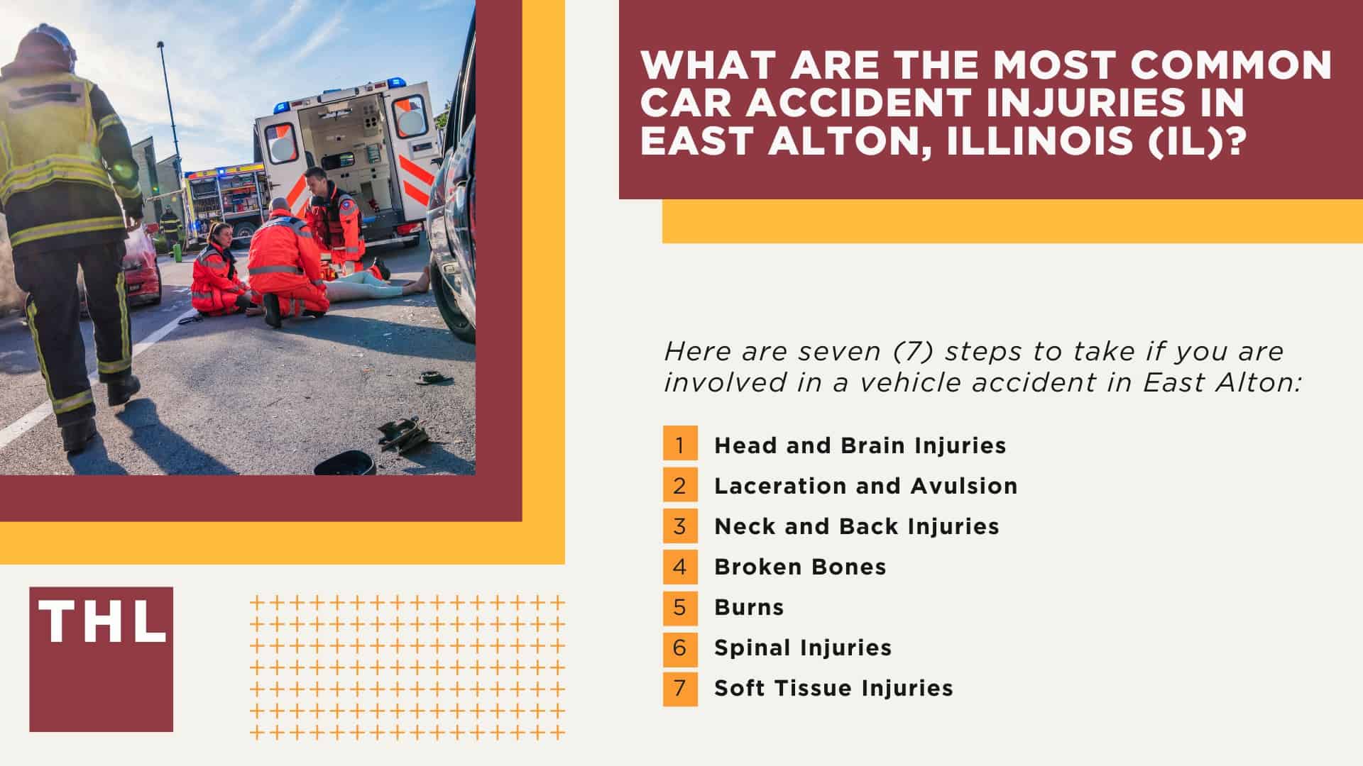 The #1 East Alton Car Accident Lawyer; Involved in a Car Accident in East Alton, IL; East Alton Car Accident Statistics; What to Do After a Car Accident in East Alton; What Are the Most Common Causes of Car Accidents in East Alton, IL; What Are the Most Common Car Accident Injuries in East Alton, Illinois (IL)