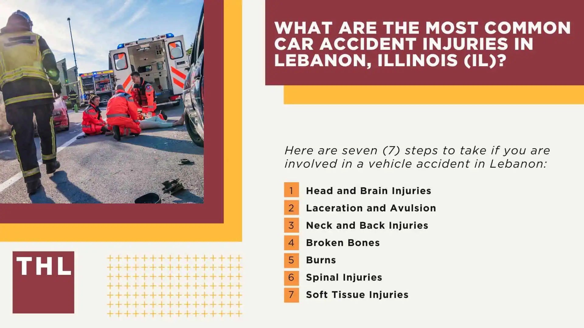 The #1 Lebanon Car Accident Lawyer; Involved in a Car Accident in Lebanon, IL; Lebanon Car Accident Statistics; What to Do After a Car Accident in Lebanon; What Are the Most Common Causes of Car Accidents in Lebanon, IL; What Are the Most Common Car Accident Injuries in Lebanon, Illinois (IL)