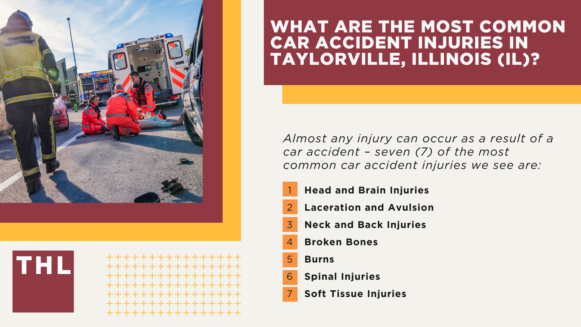 The #1 Taylorville Car Accident Lawyer; Involved in a Car Accident in Taylorville, IL; Taylorville Car Accident Statistics; What to Do After a Car Accident in Taylorville; What Are the Most Common Causes of Car Accidents in Taylorville, IL; What Are the Most Common Car Accident Injuries in Taylorville, Illinois (IL)