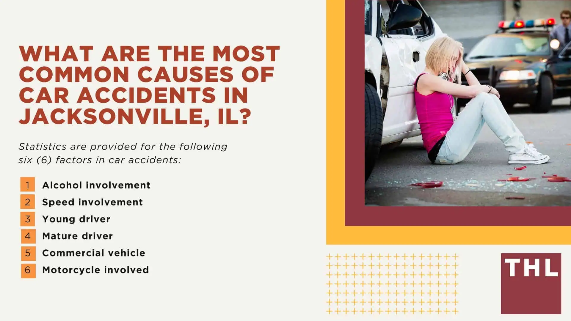 The #1 Jacksonville Car Accident Lawyer; Involved in a Car Accident in Jacksonville, IL; Jacksonville Car Accident Statistics; What to Do After a Car Accident in Jacksonville; What Are the Most Common Causes of Car Accidents in Jacksonville, IL (2); What Are the Most Common Causes of Car Accidents in Jacksonville, IL (2); What Are the Most Common Causes of Car Accidents in Jacksonville, IL