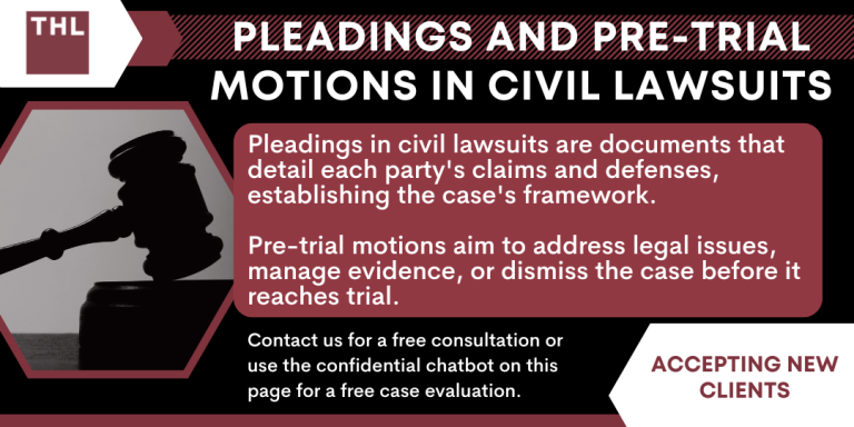 pre trial motions; what are pre trial motions; pre trial motions in civil lawsuits; civil lawsuit process
