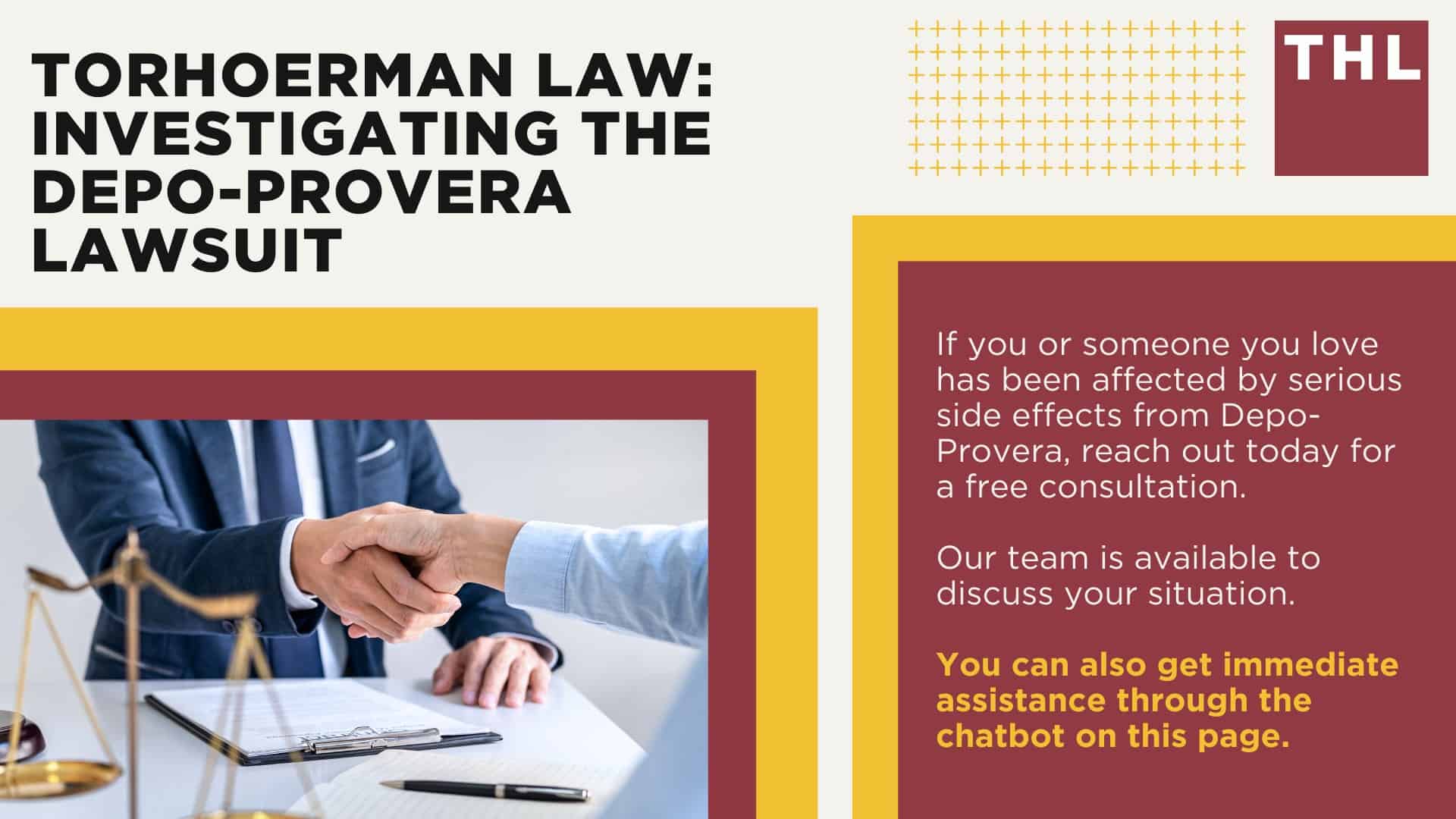 Depo-Provera Lawsuit File A Claim; Depo-Provera Lawsuit Investigation; What Do the Depo Provera Lawsuits Claim; Past Lawsuits Over the Depo-Provera Shot; Serious Complications Linked to the Depo-Provera Injectable Contraceptive; What is the Depo-Provera Shot and How Does it Work; What are the Problems with Depo Provera; Do You Qualify for the Depo-Provera Lawsuit; Gathering Evidence for a Depo-Provera Brain Tumor Lawsuit; TorHoerman Law_ Investigating the Depo-Provera Lawsuit