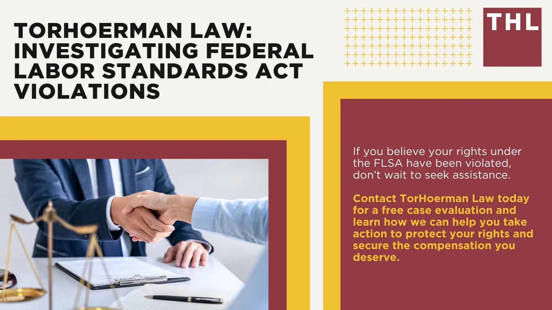 Fair Labor Standards Act (FLSA) Lawyer; An Overview of the Fair Labor Standards Act; Understanding FLSA Exemptions_ Who Qualifies and Why; The Role of Record-Keeping Under the FLSA; Common FLSA Violations and How They Affect Workers; Filing an FLSA Claim_ Steps and Requirements; How Can an FLSA Lawyer Help Me; TorHoerman Law_ Investigating Federal Labor Standards Act Violations