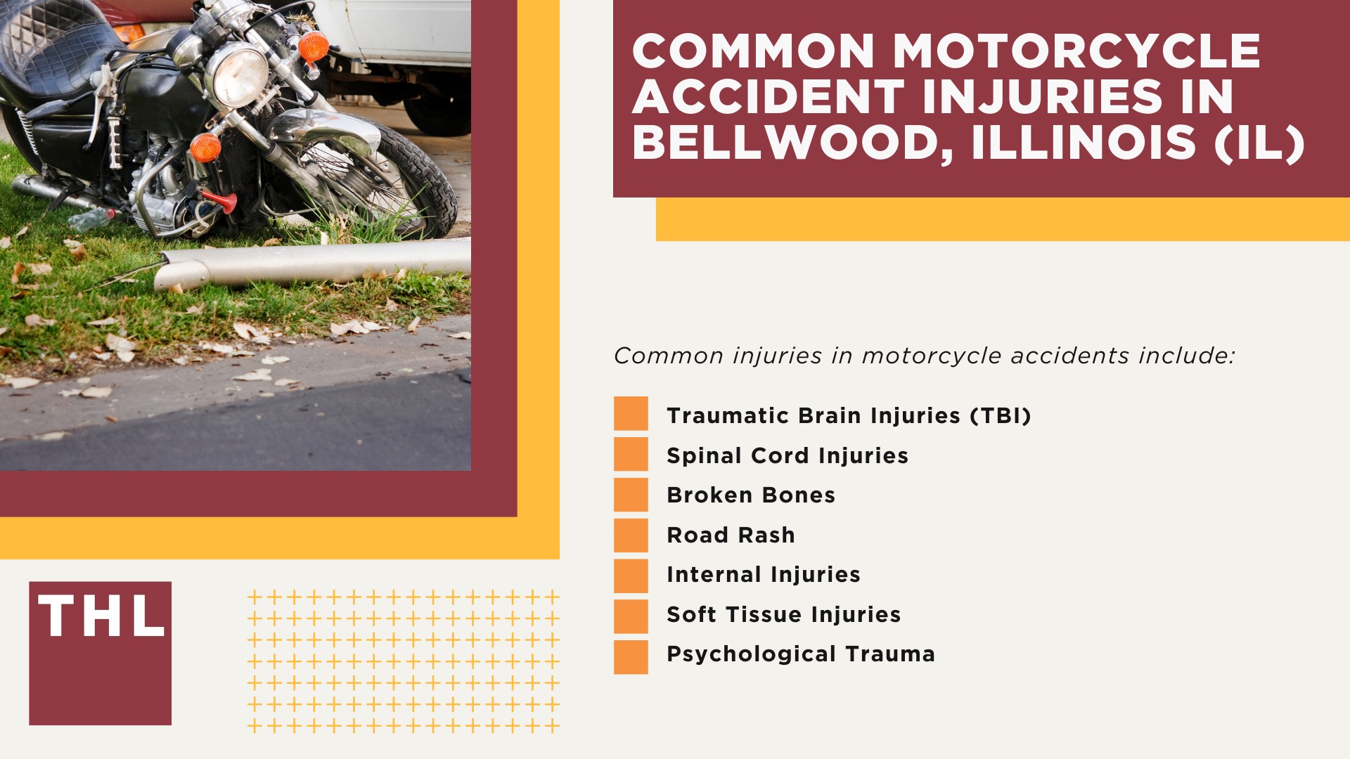 Our Bellwood Motorcycle Accident Lawyers Get Results; How Much Does it Cost to Hire a Bellwood Motorcycle Accident Lawyer; Steps to Take After a Motorcycle Accident in Bellwood; Evidence in Motorcycle Accident Cases; The Legal Process for Motorcycle Accident Claims in Bellwood; Common Motorcycle Accident Injuries in Bellwood, Illinois (IL)