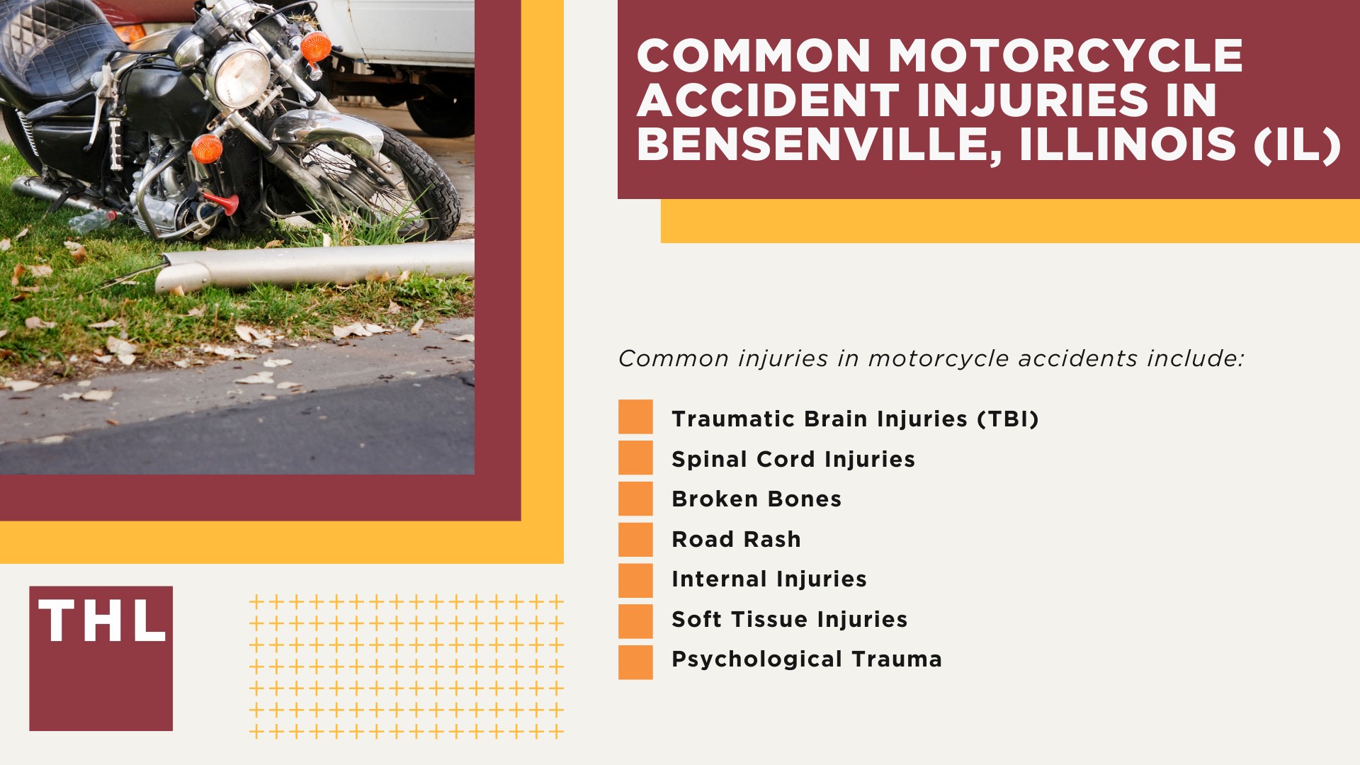 Bensenville Motorcycle Accident Lawyer; Meet Our Bensenville Motorcycle Accident Lawyers; Our Founder and Experienced Bensenville Motorcycle Accident Lawyer_ Tor Hoerman; Our Bensenville Motorcycle Accident Lawyers Get Results; How Much Does it Cost to Hire a Bensenville Motorcycle Accident Lawyer; Steps to Take After a Motorcycle Accident in Bensenville; Evidence in Motorcycle Accident Cases; Damages in a Bensenville Motorcycle Accident Claim; The Legal Process for Motorcycle Accident Claims in Bensenville; Common Motorcycle Accident Injuries in Bensenville, Illinois (IL)