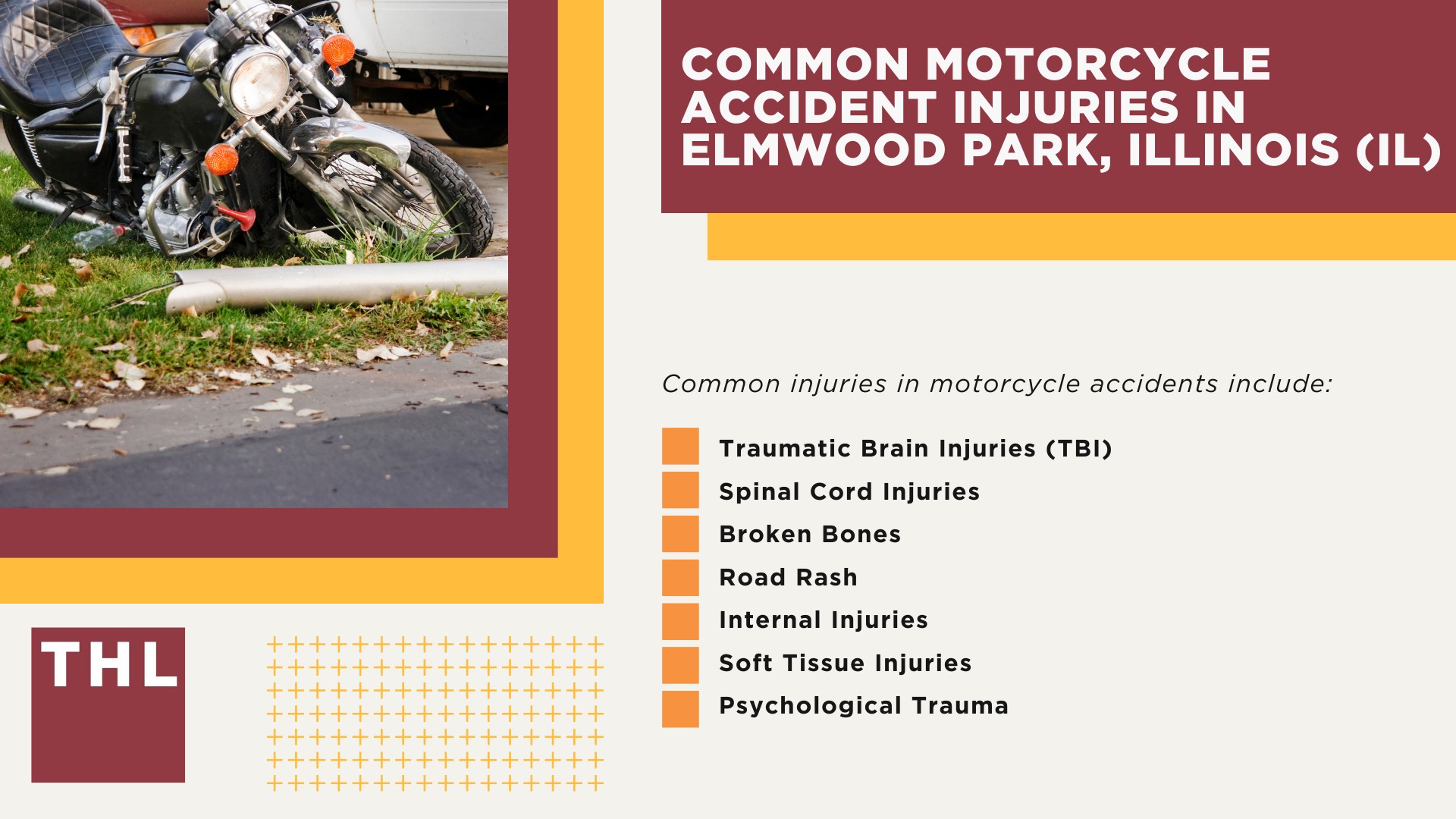 Elmwood Park Motorcycle Accident Lawyer; Meet Our Elmwood Park Motorcycle Accident Lawyers; Our Founder and Experienced Elmwood Park Motorcycle Accident Lawyer_ Tor Hoerman; Our Elmwood Park Motorcycle Accident Lawyers Get Results; How Much Does it Cost to Hire an Elmwood Park Motorcycle Accident Lawyer; Steps to Take After a Motorcycle Accident in Elmwood Park; Evidence in Motorcycle Accident Cases; Damages in an Elmwood Park Motorcycle Accident Claim; The Legal Process for Motorcycle Accident Claims in Elmwood Park; Common Motorcycle Accident Injuries in Elmwood Park, Illinois (IL)