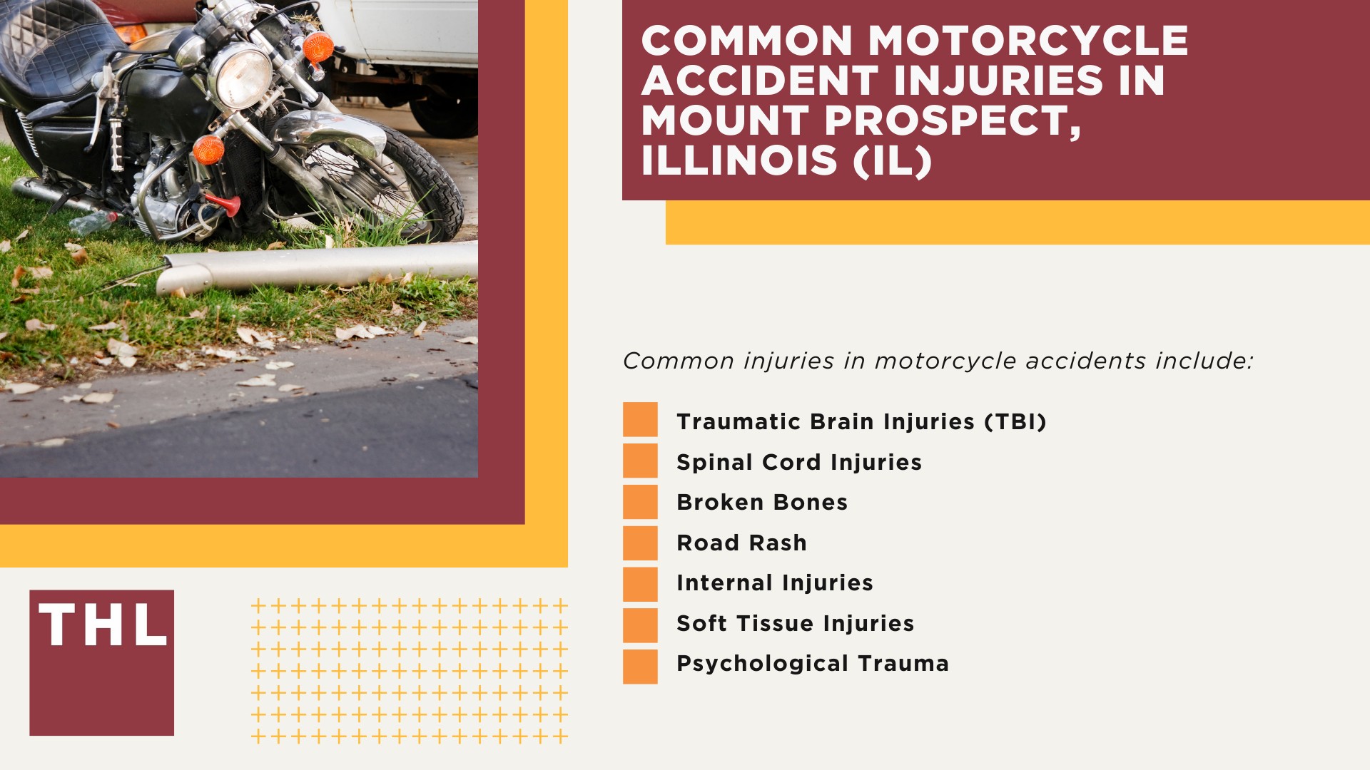 Mount Prospect Bike Accident Lawyer; Meet Our Mount Prospect Motorcycle Accident Lawyers; Our Founder and Experienced Mount Prospect Motorcycle Accident Lawyer_ Tor Hoerman; Our Mount Prospect Motorcycle Accident Lawyers Get Results; How Much Does it Cost to Hire a Mount Prospect Motorcycle Accident Lawyer; Steps to Take After a Motorcycle Accident in Mount Prospect; Evidence in Motorcycle Accident Cases; Damages in a Mount Prospect Motorcycle Accident Claim; The Legal Process for Motorcycle Accident Claims in Mount Prospect; Common Motorcycle Accident Injuries in Mount Prospect, Illinois (IL)