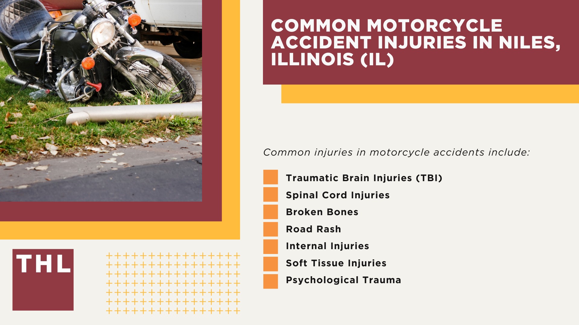 Niles Motorcycle Accident Lawyer; Meet Our Niles Motorcycle Accident Lawyers; Our Founder and Experienced Niles Motorcycle Accident Lawyer_ Tor Hoerman; Our Niles Motorcycle Accident Lawyers Get Results; How Much Does it Cost to Hire a Niles Motorcycle Accident Lawyer; Steps to Take After a Motorcycle Accident in Niles; Evidence in Motorcycle Accident Cases; Damages in a Niles Motorcycle Accident Claim; The Legal Process for Motorcycle Accident Claims in Niles; Common Motorcycle Accident Injuries in Niles, Illinois (IL)