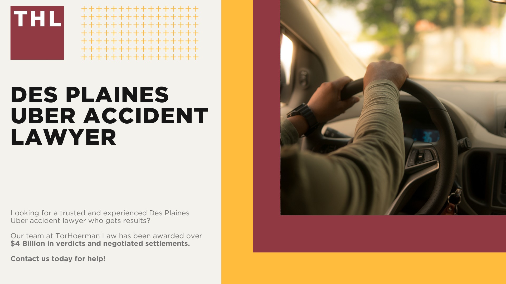 Des Plaines Uber Accident Lawyer; Meet Our Team of Des Plaines Uber Accident Lawyers; Our Founder and Experienced Des Plaines Uber Accident Lawyer_ Tor Hoerman; What to Do After an Uber Accident in Des Plaines_ Steps to Take; Can I Sue Uber or Lyft for My Injuries in a Rideshare Accident; What is the Legal Process for Uber or Lyft Accident Claims in Des Plaines; Gathering Evidence for an Uber Accident Lawsuit; Damages in Rideshare Accident Cases; TorHoerman Law_ The Uber Accident Attorneys Des Plaines Trusts