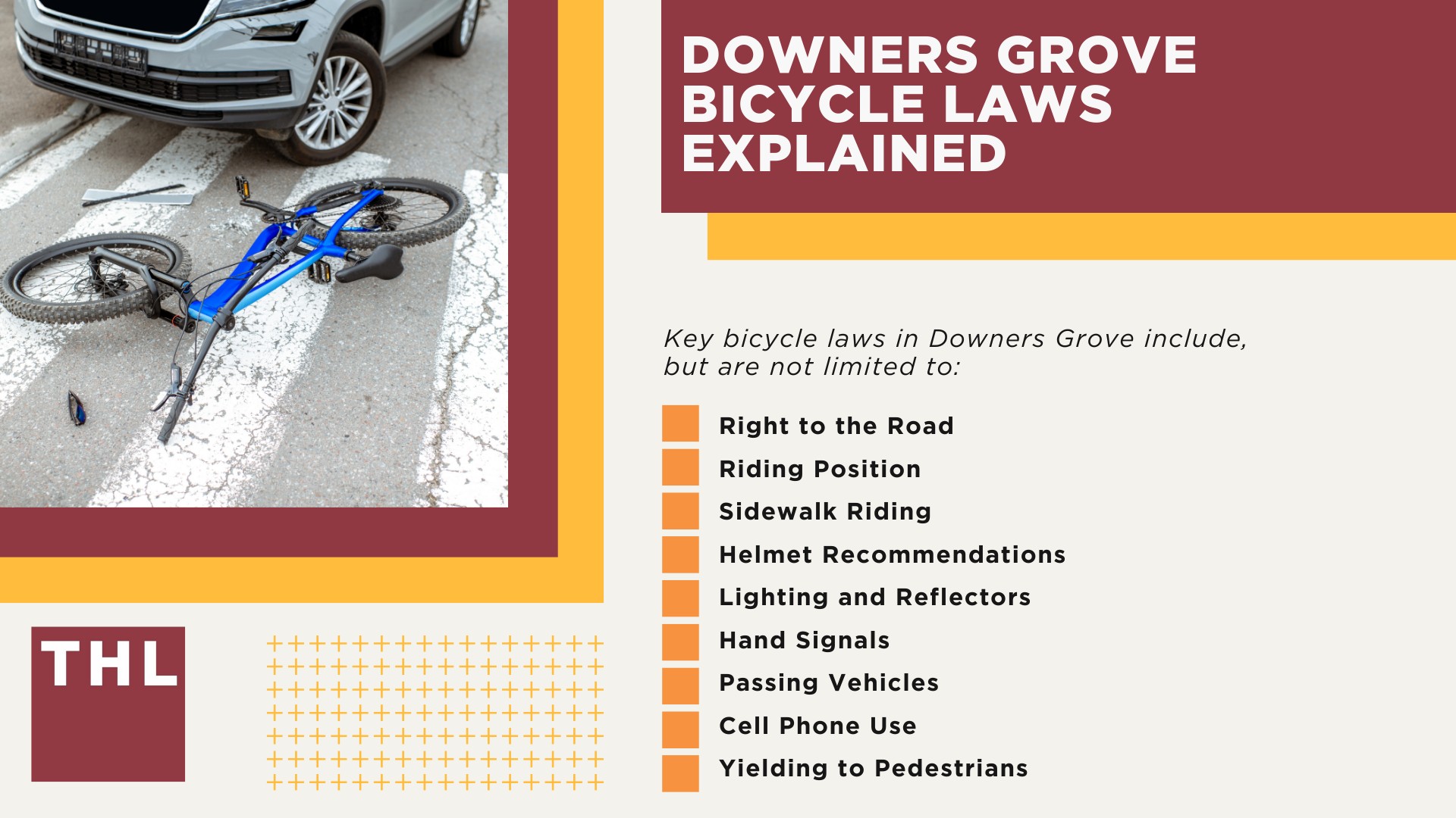 Downers Grove Bike Accident Lawyer; Meet Our Downers Grove Bicycle Accident Lawyers; Our Founder and Downers Grove Bicycle Accident Lawyer_ Tor Hoerman; How Much Does it Cost to Hire a Downers Grove Bicycle Accident Lawyer; What To Do After a Bicycle Accident in Downers Grove_ Steps to Take; Gathering Evidence for a Bicycle Accident Claim; Damages in Personal Injury Cases for Bike Accidents; Downers Grove Bicycle Laws Explained