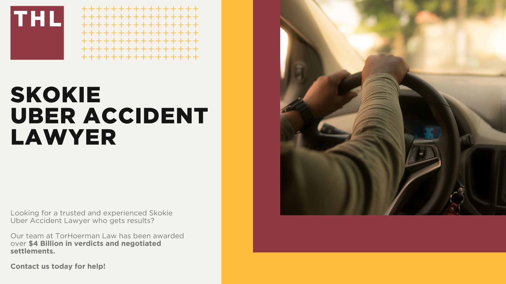 Skokie Uber Accident Lawyer; Meet Our Team of Skokie Uber Accident Lawyers; Our Founder and Experienced Skokie Uber Accident Lawyer_ Tor Hoerman; How Much Does it Cost to Hire an Uber Accident Attorney; What to Do After an Uber Accident in Skokie_ Steps to Take; Can I Sue Uber or Lyft for My Injuries in a Rideshare Accident; What is the Legal Process for Uber or Lyft Accident Claims in Skokie; Gathering Evidence for an Uber Accident Lawsuit; Damages in Rideshare Accident Cases; TorHoerman Law_ The Uber Accident Attorneys Skokie Trusts