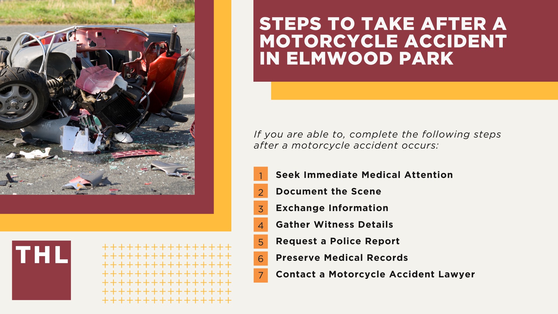 Elmwood Park Motorcycle Accident Lawyer; Meet Our Elmwood Park Motorcycle Accident Lawyers; Our Founder and Experienced Elmwood Park Motorcycle Accident Lawyer_ Tor Hoerman; Our Elmwood Park Motorcycle Accident Lawyers Get Results; How Much Does it Cost to Hire an Elmwood Park Motorcycle Accident Lawyer; Steps to Take After a Motorcycle Accident in Elmwood Park