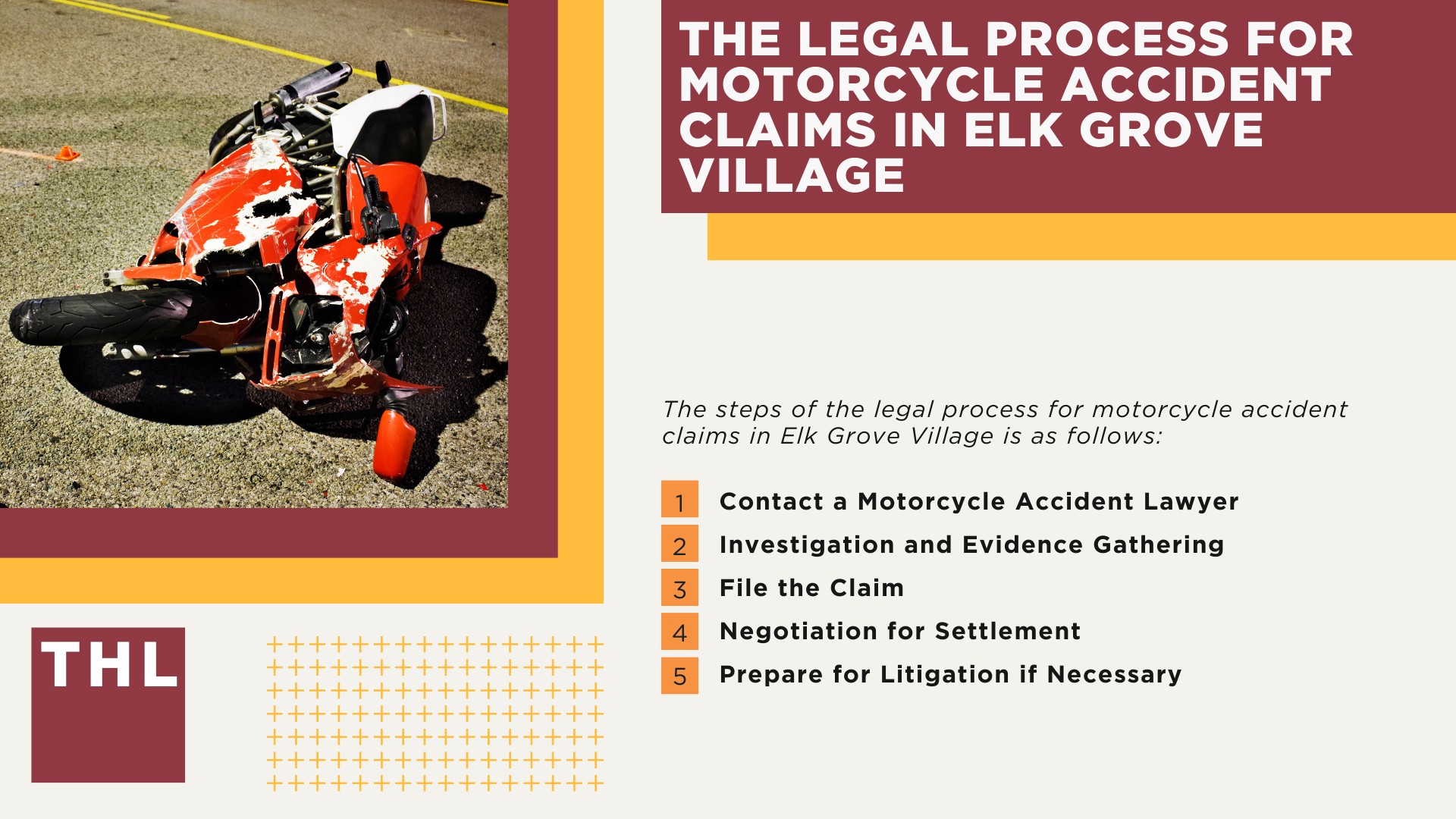 Elk Grove Village Bike Accident Lawyer; Meet Our Elk Grove Village Motorcycle Accident Lawyers; Our Founder and Experienced Elk Grove Village Motorcycle Accident Lawyer_ Tor Hoerman; Our Elk Grove Village Motorcycle Accident Lawyers Get Results; How Much Does it Cost to Hire an Elk Grove Village Motorcycle Accident Lawyer; Steps to Take After a Motorcycle Accident in Elk Grove Village; Evidence in Motorcycle Accident Cases; Damages in an Elk Grove Village Motorcycle Accident Claim; The Legal Process for Motorcycle Accident Claims in Elk Grove Village