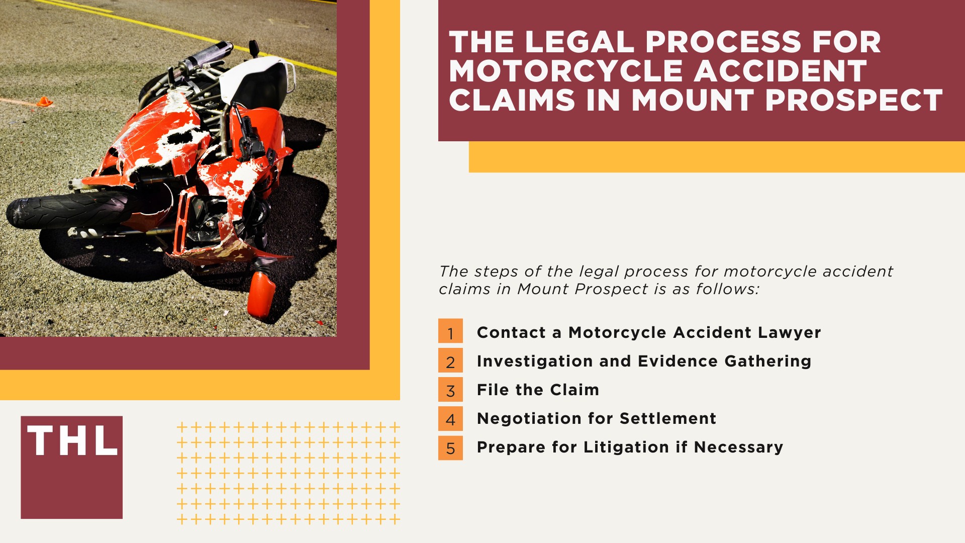 Mount Prospect Bike Accident Lawyer; Meet Our Mount Prospect Motorcycle Accident Lawyers; Our Founder and Experienced Mount Prospect Motorcycle Accident Lawyer_ Tor Hoerman; Our Mount Prospect Motorcycle Accident Lawyers Get Results; How Much Does it Cost to Hire a Mount Prospect Motorcycle Accident Lawyer; Steps to Take After a Motorcycle Accident in Mount Prospect; Evidence in Motorcycle Accident Cases; Damages in a Mount Prospect Motorcycle Accident Claim; The Legal Process for Motorcycle Accident Claims in Mount Prospect