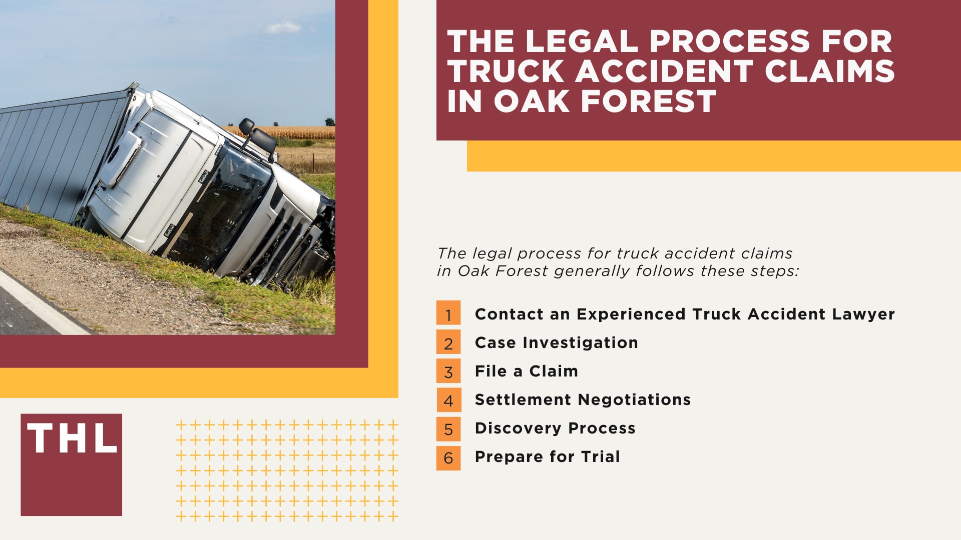 Oak Forest Truck Accident Lawyer; How Can an Oak Forest Truck Accident Lawyer from TorHoerman Law Help You; How Much Does it Cost to Hire an Oak Forest Truck Accident Attorney from TorHoerman Law;  Meet Our Oak Forest Truck Accident Attorneys; Our Founder and Experienced Truck Accident Lawyer_ Tor Hoerman; Our Oak Forest Truck Accident Lawyers Get Results; What To Do After a Truck Accident in Oak Forest, IL; Gathering Evidence for a Truck Accident Case; Common Damages in Truck Accident Cases; The Legal Process for Truck Accident Claims in Oak Forest