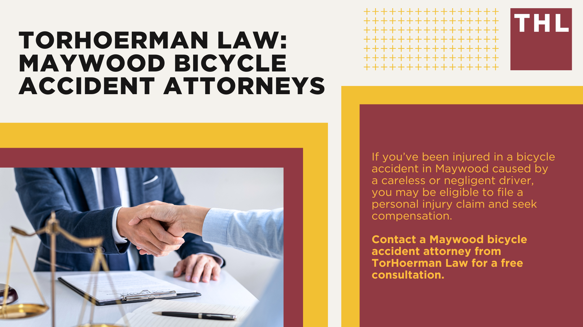 Maywood Bike Accident Lawyer; Meet Our Maywood Bicycle Accident Lawyers; Our Founder and Maywood Bicycle Accident Lawyer_ Tor Hoerman; How Much Does it Cost to Hire a Maywood Bicycle Accident Lawyer; What To Do After a Bicycle Accident in Maywood_ Steps to Take; Gathering Evidence for a Bicycle Accident Claim; Damages in Personal Injury Cases for Bike Accidents; Maywood Bicycle Laws Explained; Common Bicycle Accident Injuries; Common Causes of Bicycle Accidents in Maywood; TorHoerman Law_ Maywood Bicycle Accident Attorneys