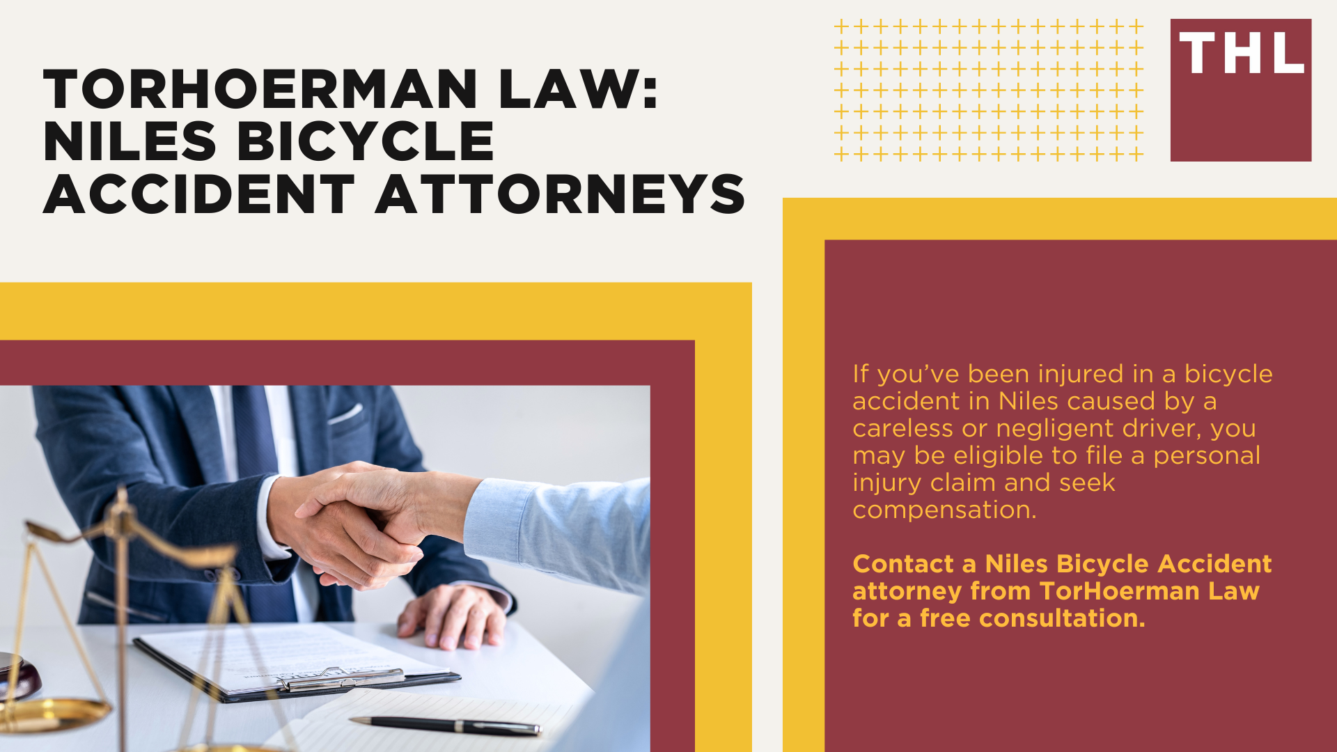 Niles Bike Accident Lawyer; Meet Our Niles Bicycle Accident Lawyers; Our Founder and Niles Bicycle Accident Lawyer_ Tor Hoerman; How Much Does it Cost to Hire a Niles Bicycle Accident Lawyer; What To Do After a Bicycle Accident in Niles_ Steps to Take; Gathering Evidence for a Bicycle Accident Claim; Damages in Personal Injury Cases for Bike Accidents; Niles Bicycle Laws Explained; Common Bicycle Accident Injuries; Common Causes of Bicycle Accidents in Niles; TorHoerman Law_ Niles Bicycle Accident Attorneys